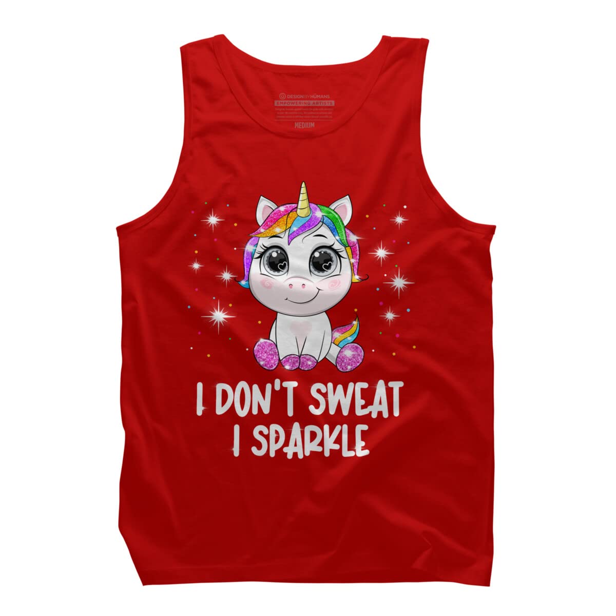 Design By Humans Men's 'I Don't Sweat Sparkle' Sleeveless Tank Top - Breathable Summer Workout Shirt for Gym, Running & Casual Wear