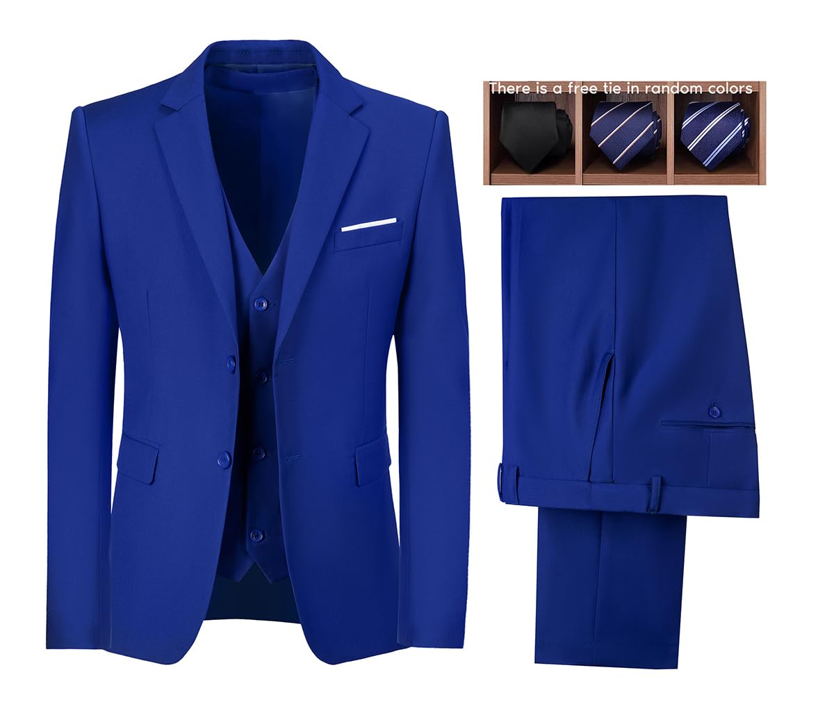 3 Piece Slim Fit Men's Suits - Notch Lapel Wedding Tuxedo Set with Jacket, Pants & Vest | Formal Groomsmen Attire for Prom, Business & Special Occasions