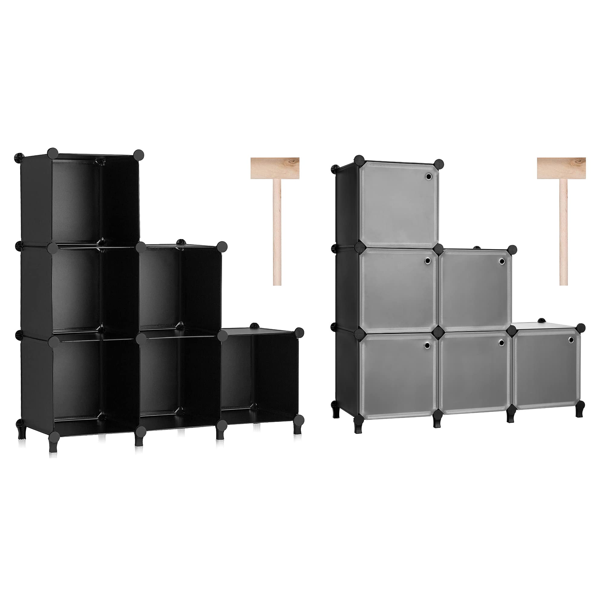 Puroma 6-Cube Storage Organizer with Doors - Closet & Home Organization