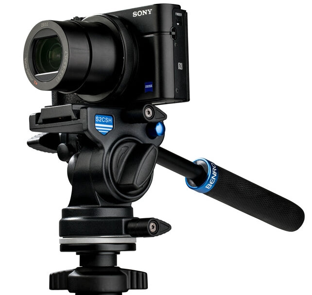Benro TSL08AS2CSH Slim Aluminum Video Tripod Kit - Professional Lightweight Travel Tripod for DSLR Cameras, Perfect for Vlogging, Photography & Outdoor Shooting