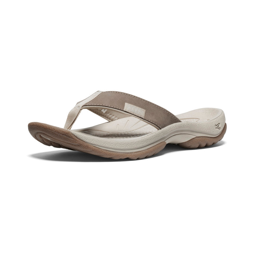 Women's Kona Leather Flip Flops - Brindle/Silver Birch | Comfortable Summer Sandals for Beach, Pool & Casual Wear