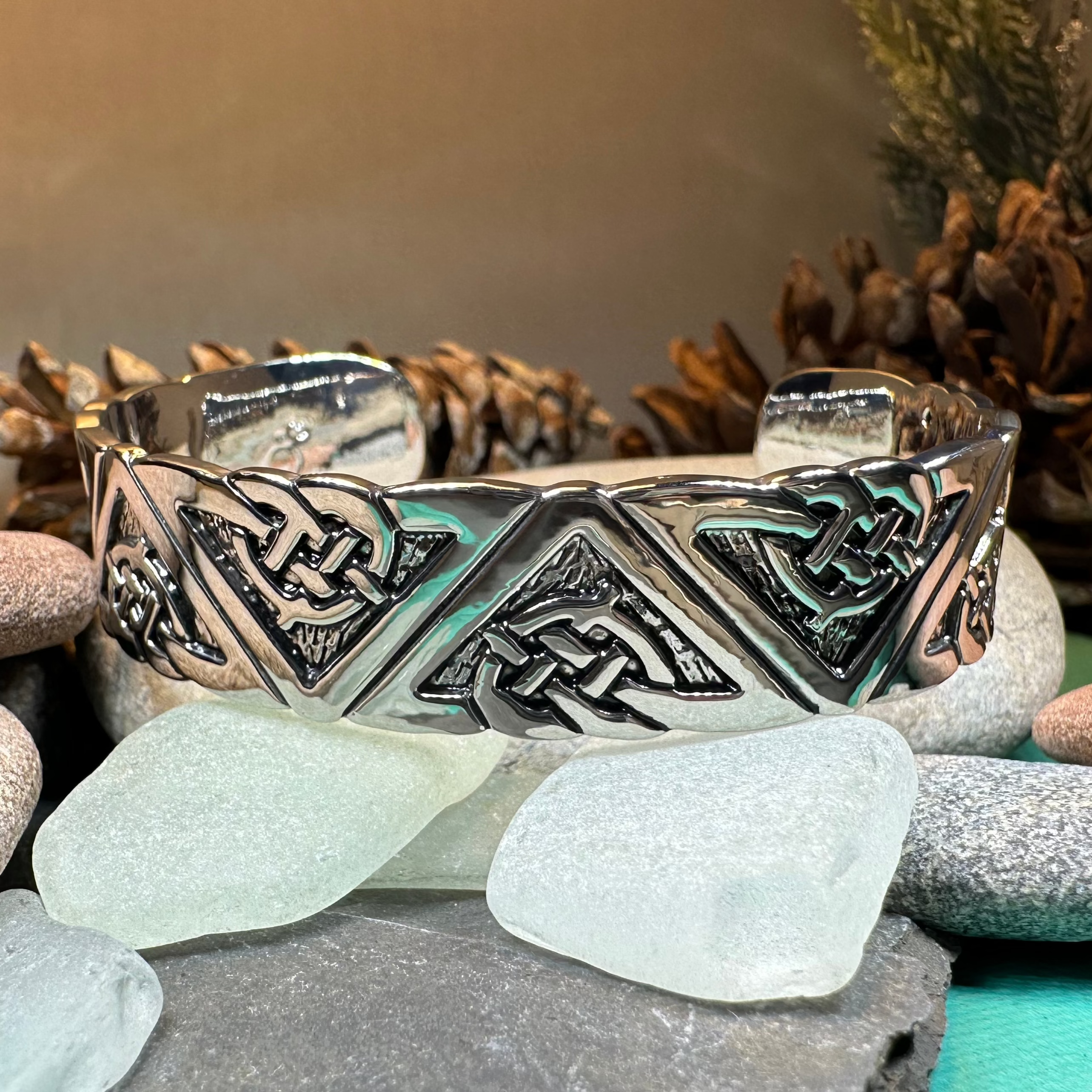 Celtic Knot Cuff Bracelet for Women - Stainless Steel Destiny Jewelry - Perfect for Gifts, Weddings & Boho Fashion Accessories