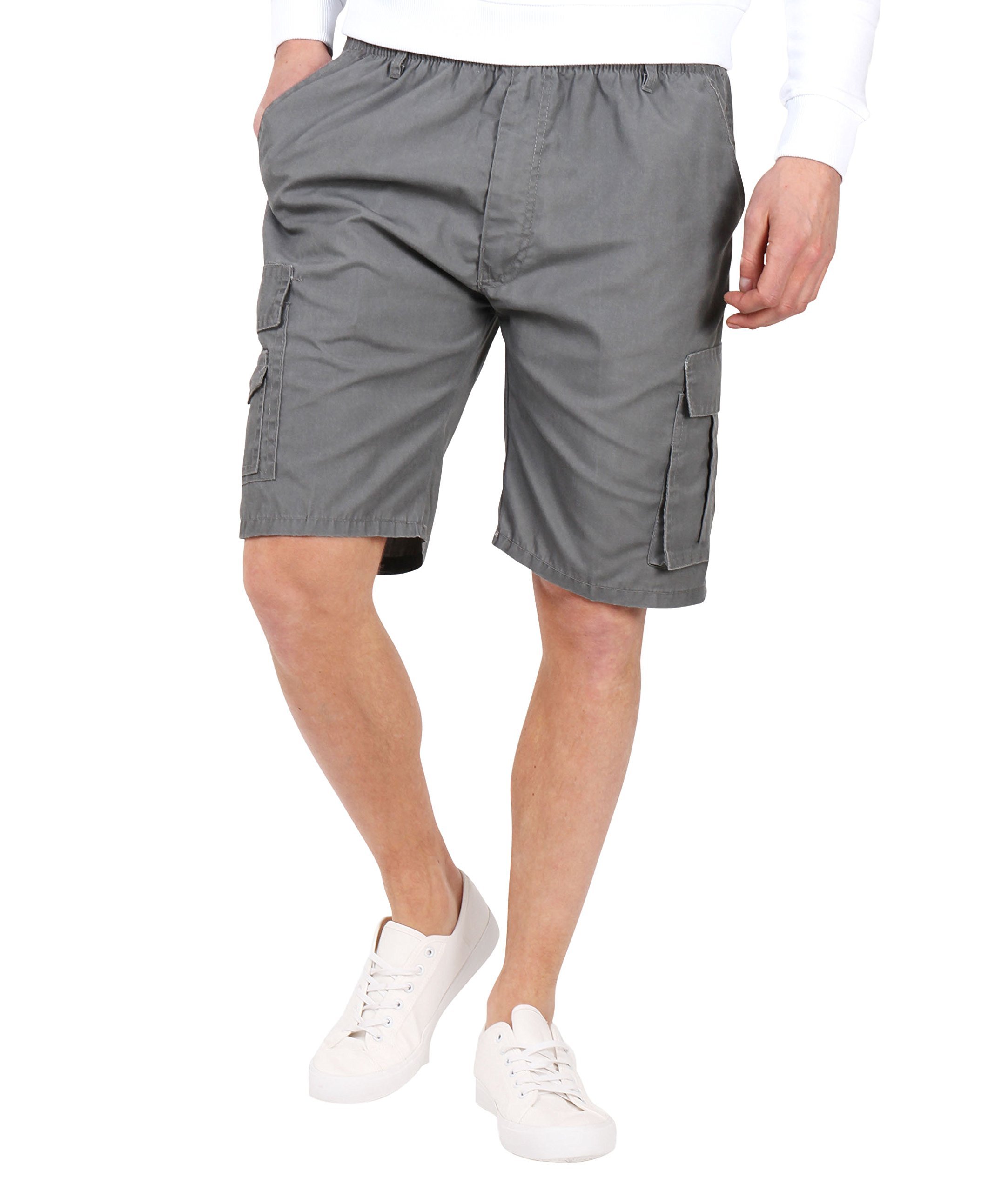 KRISP Men's Cargo Shorts - Comfortable Cotton Casual Shorts with Multiple Pockets | Perfect for Outdoor Activities, Hiking, Travel & Summer Wear