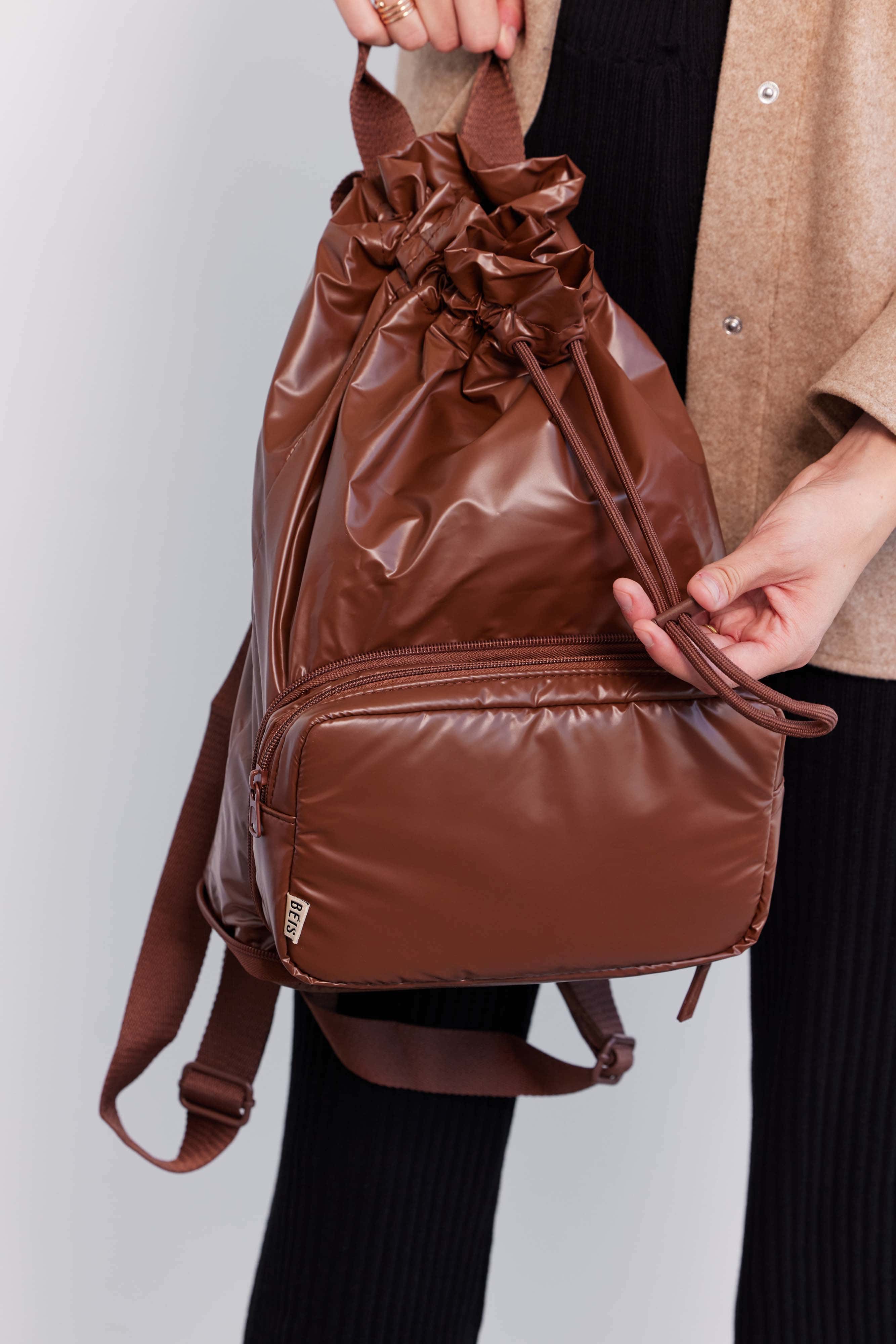 Expandable Leather Pouch in Maple Brown - Perfect for Travel, Office & Everyday Essentials Storage