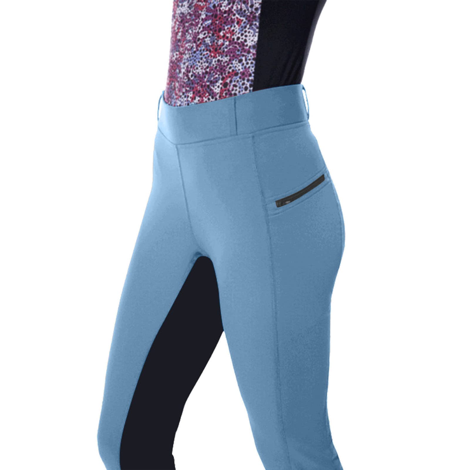 Women's Equestrian Riding Pants with Zipper Pockets & Knee Patches - Breathable Schooling Tights for Horseback Riding, Gym & Yoga Workouts | Perfect for Training, Competition & Casual Wear