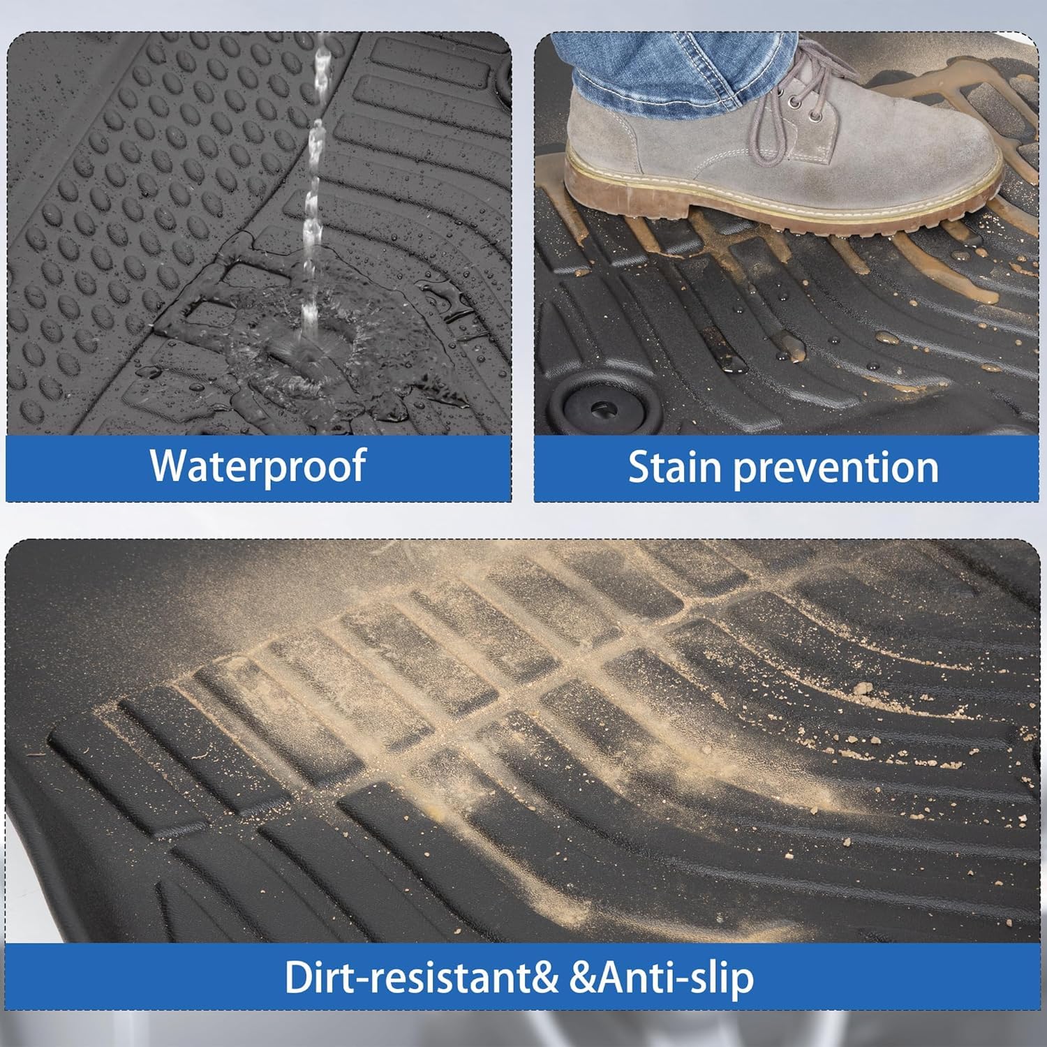 Premium All-Weather Floor Mats & Cargo Liners for Honda CR-V 2023-2025 & Hybrid Models - Complete Set (1st & 2nd Row + Trunk Mat) - Durable Protection for Mud, Snow & Spills - Perfect for Daily Commutes, Road Trips & Outdoor Adventures