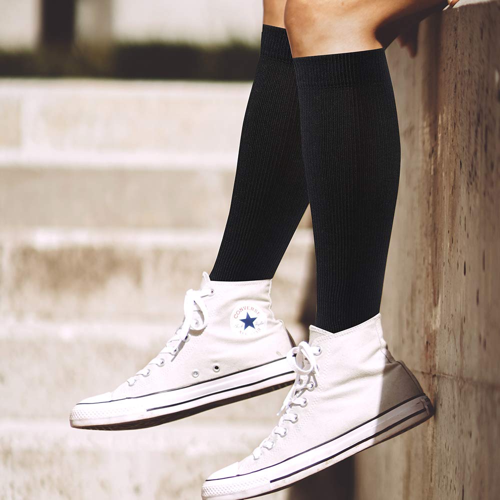 OVRUNS 15-20 mmHg Compression Socks for Women & Men - Medical Grade Support Stockings for Pregnancy, Nursing, Travel, Surgery Recovery & Varicose Vein Relief - Ideal for Long Flights, Hospital Shifts & Post-Surgery Healing