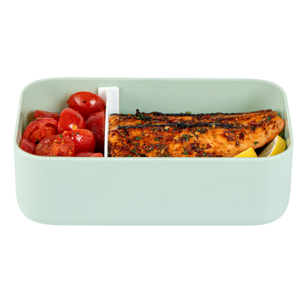 Bento Tek 34 oz Eco-Friendly Green Buddha Lunch Box with Secure White Lid - 7.5