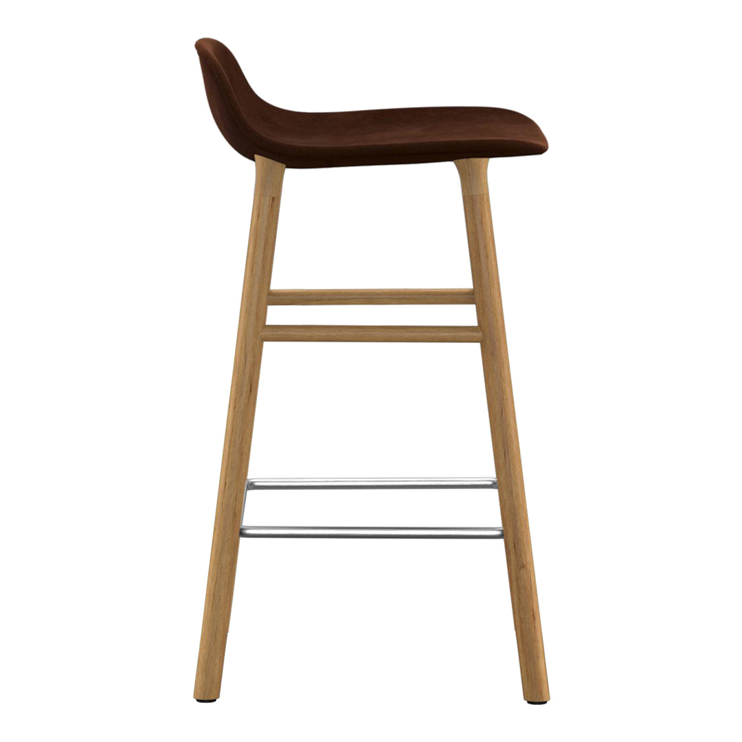 Modern Upholstered Counter Stool with Wooden Legs - Comfortable Bar Stool for Kitchen Island, Breakfast Nook & Home Decor
