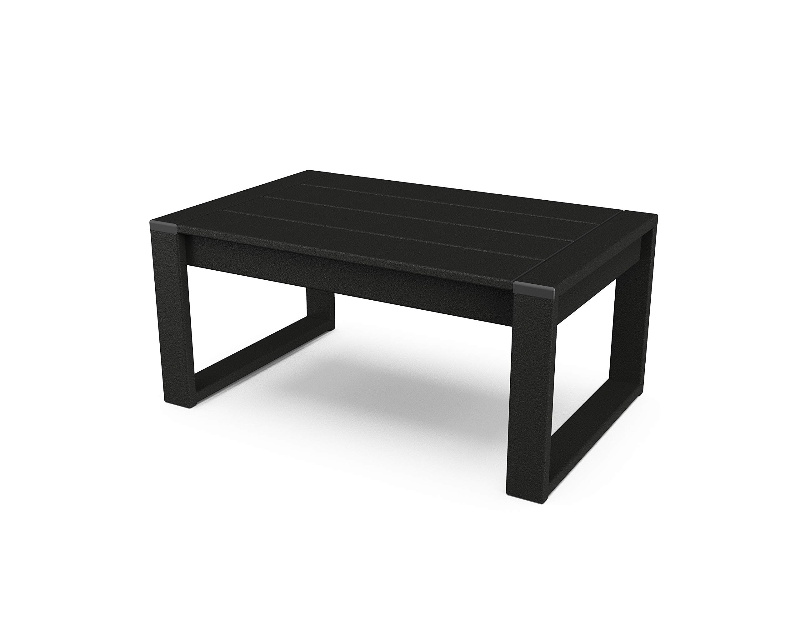 POLYWOOD® Edge Coffee Table - Black Outdoor Patio Furniture for Garden, Poolside & Deck Use