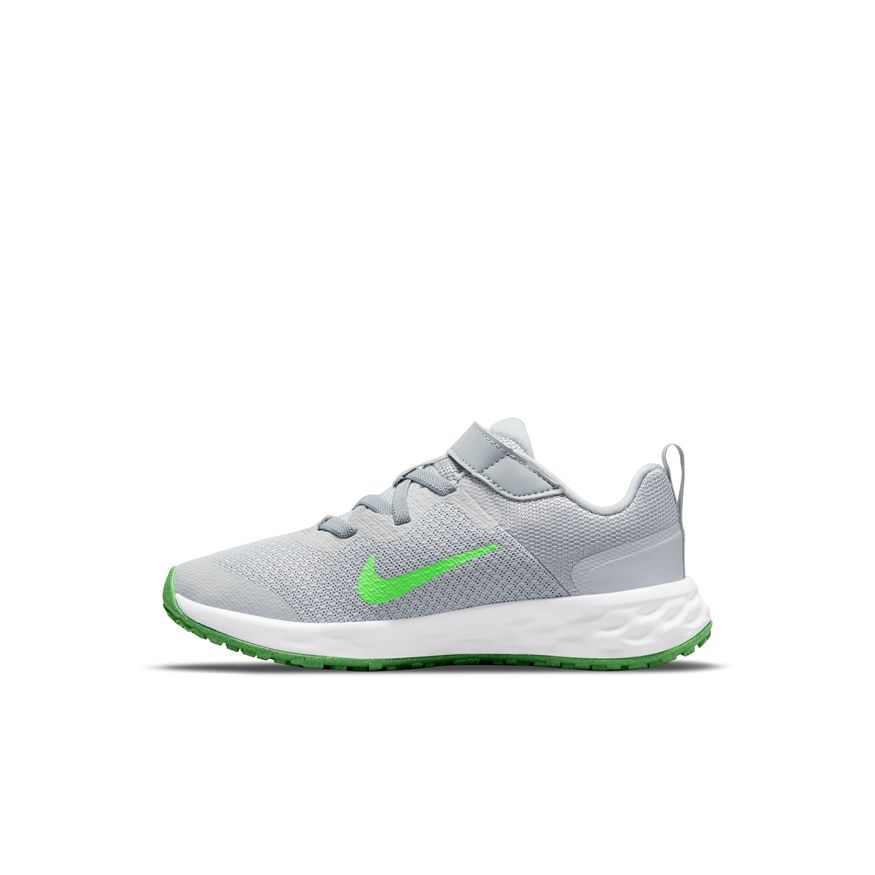 Nike Smoke Grey Green Strike Revolution 6 AC Kids' Running Shoes - Lightweight Breathable Sneakers for Boys & Girls - Perfect for School, Sports & Everyday Wear