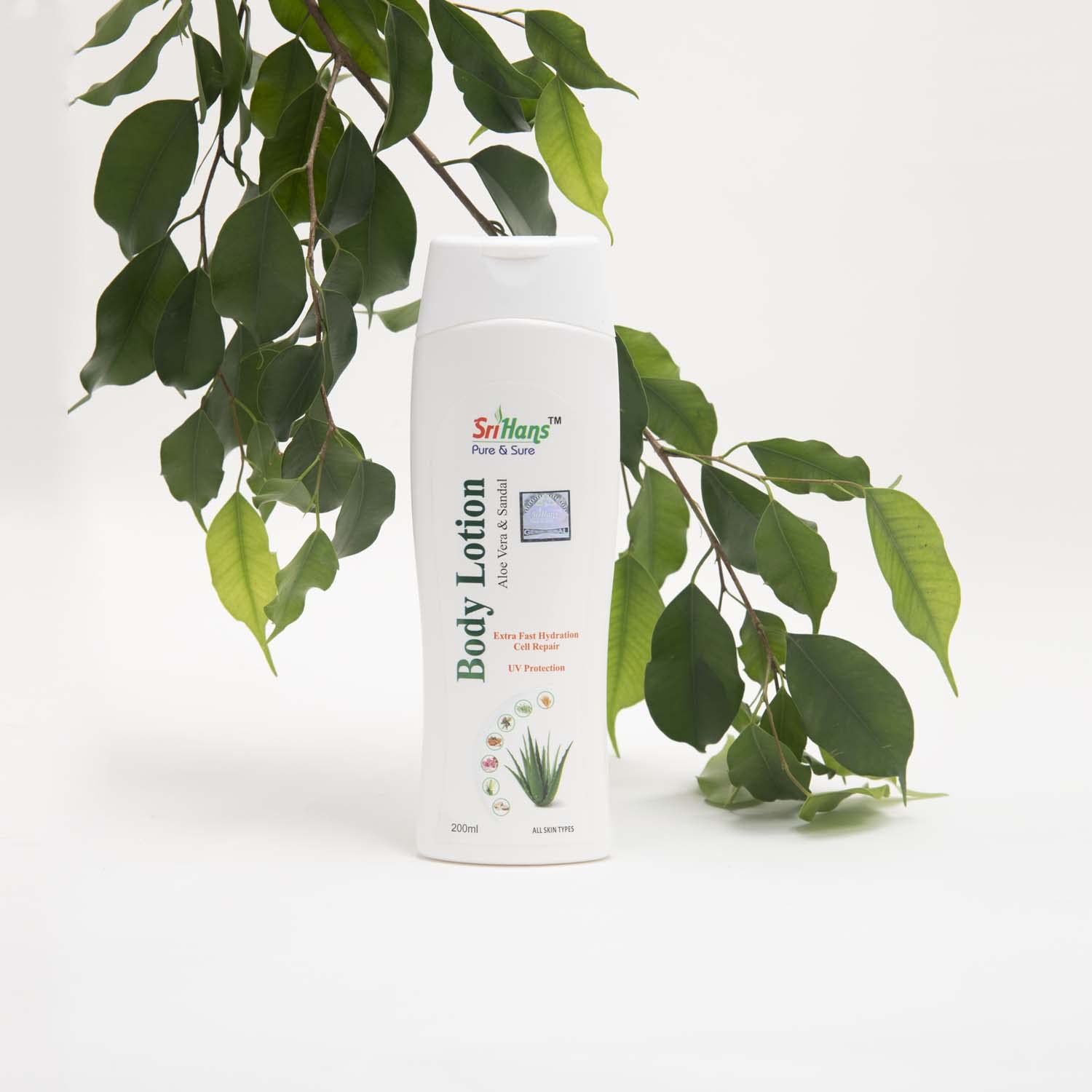 Sri Hans Body Lotion - Natural Moisturizing Lotion for Dry Skin - Hydrating & Nourishing Cream for Hands, Face & Body - Perfect for Daily Skincare Routine & After Shower Use