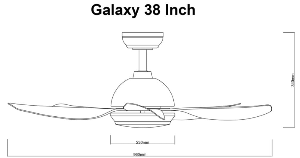Fanco Galaxy 5 38/48/56 Inch DC LED Ceiling Fan with Remote Control - Energy Efficient Quiet Modern Ceiling Fan for Bedroom, Living Room & Outdoor Patio