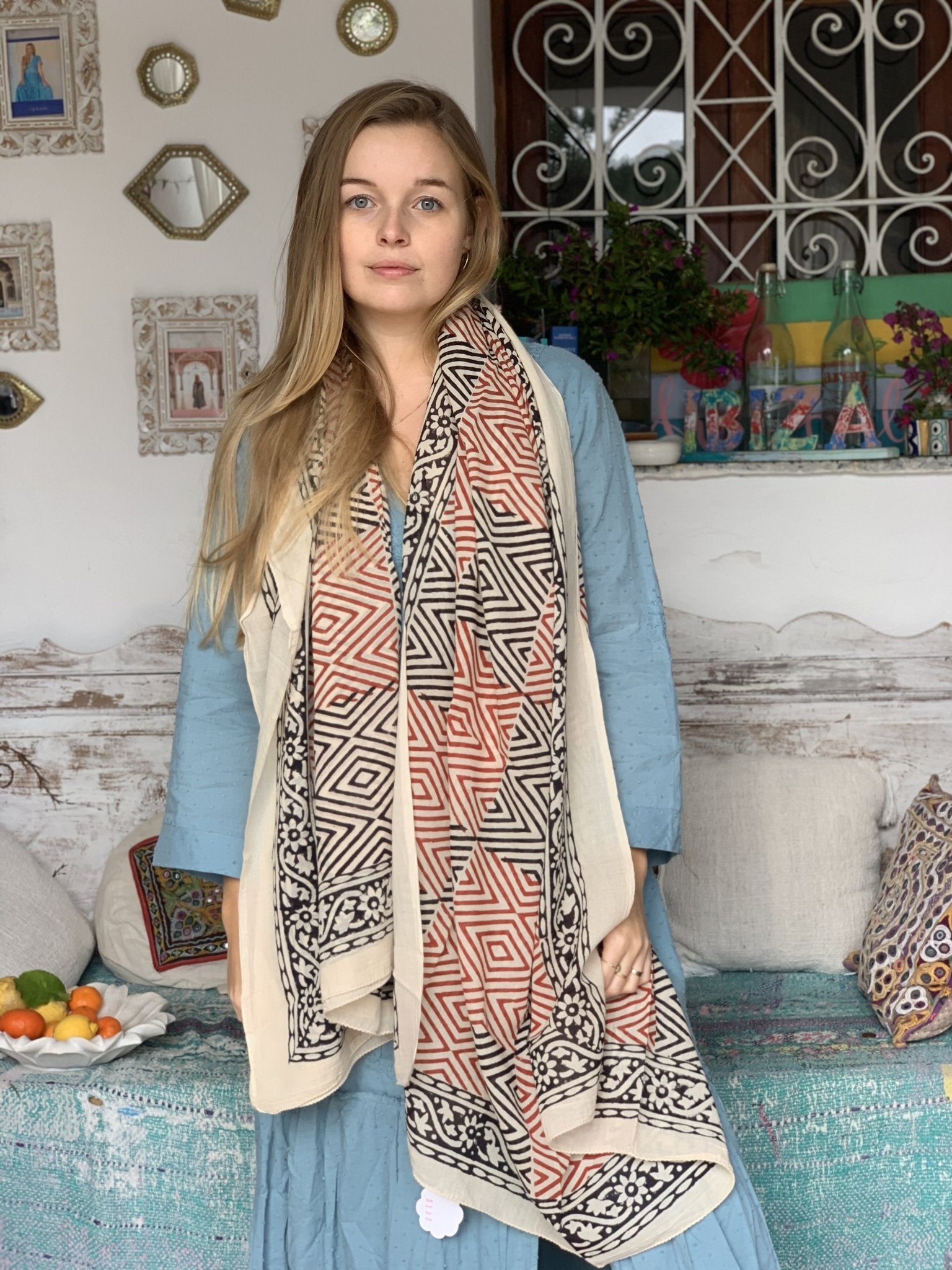 Handmade Block Print Cotton Sarong Pareo - Lightweight Beach Cover-Up, Summer Wrap Skirt for Women - Perfect for Beach, Pool, Travel, and Boho Fashion