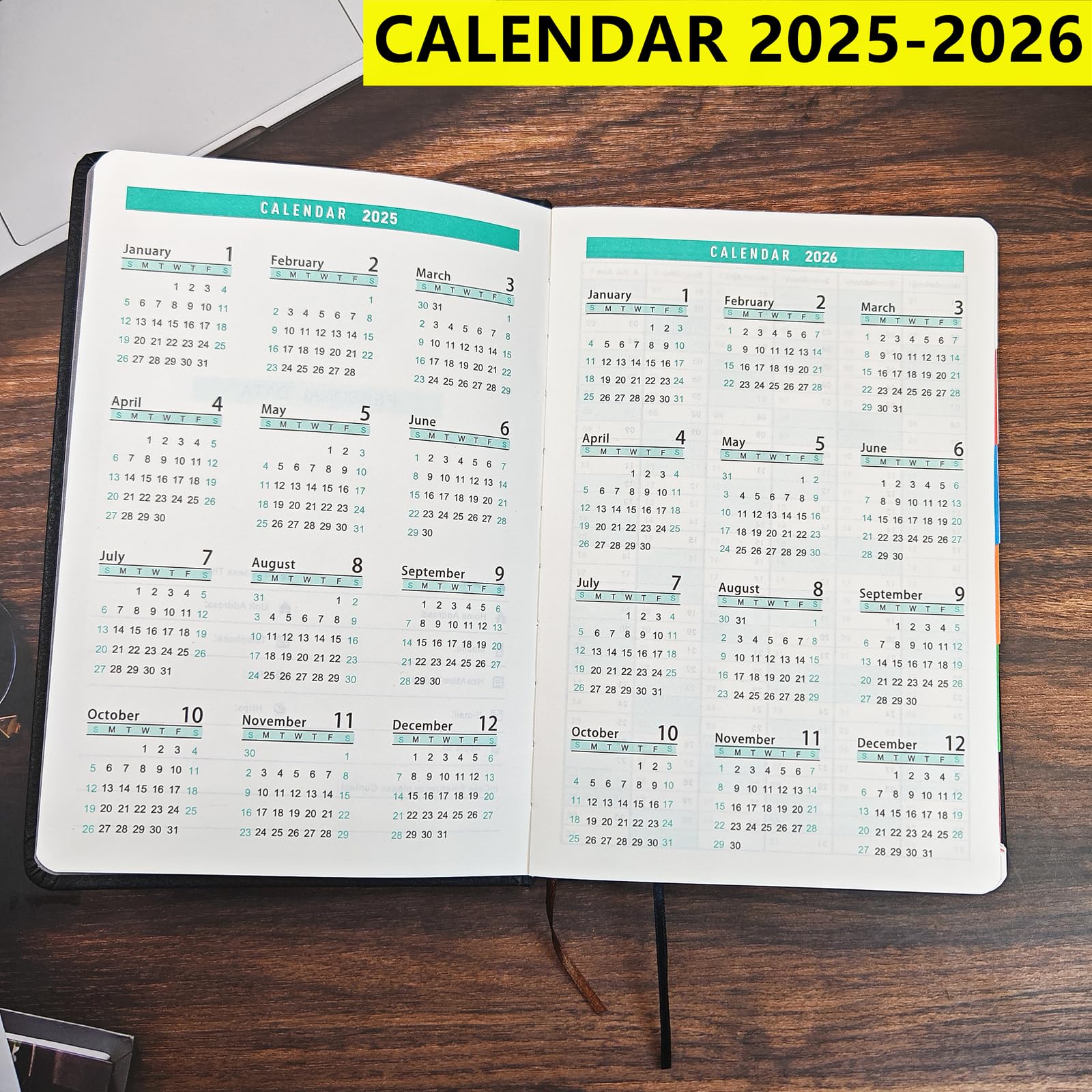2025 A5 Daily Planner - Jan to Dec, Day Per Page Productivity Organizer with Colorful Monthly Tabs & Inner Pocket, 5.9