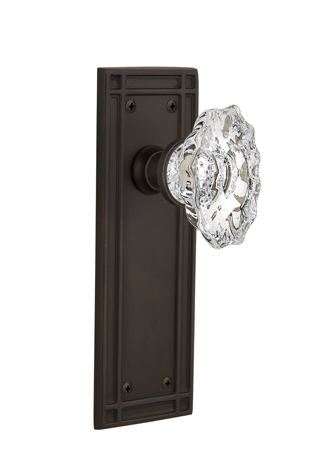 Vintage Mission Style Door Plate with Chateau Knob - 2.375