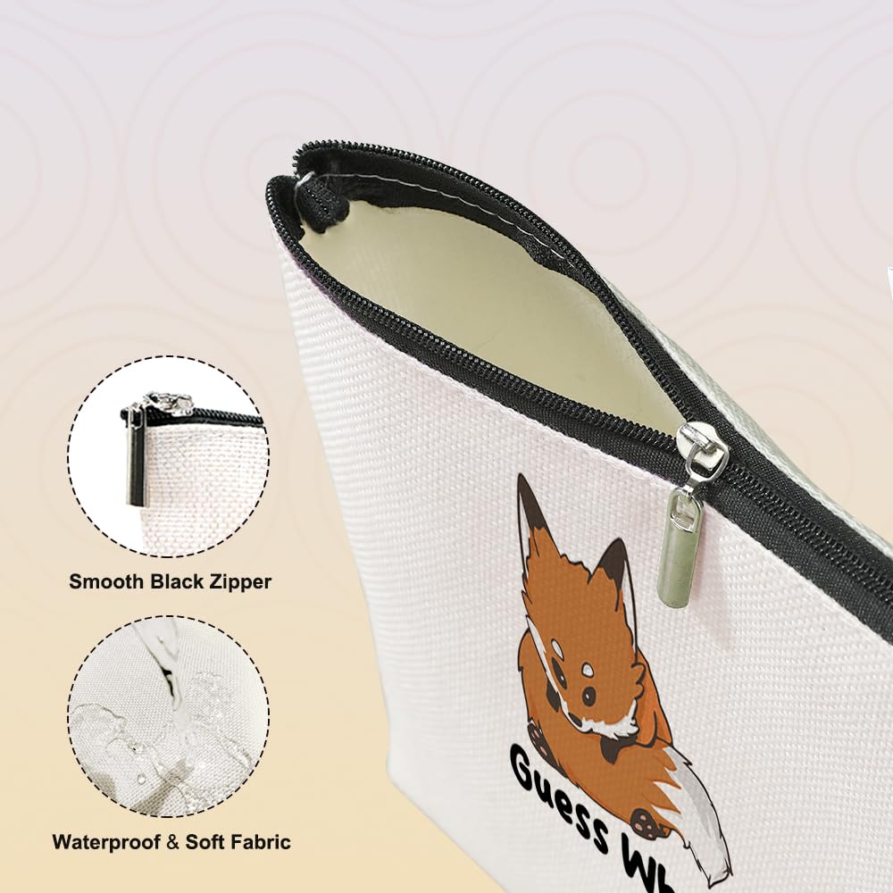 Funny Fox Makeup Bag - Cute Cosmetic Pouch for Women & Girls - Fox Lovers Gift for Sister, Mom, Best Friend - Perfect for Graduation, Mother's Day & Birthday - Travel & Daily Makeup Organizer