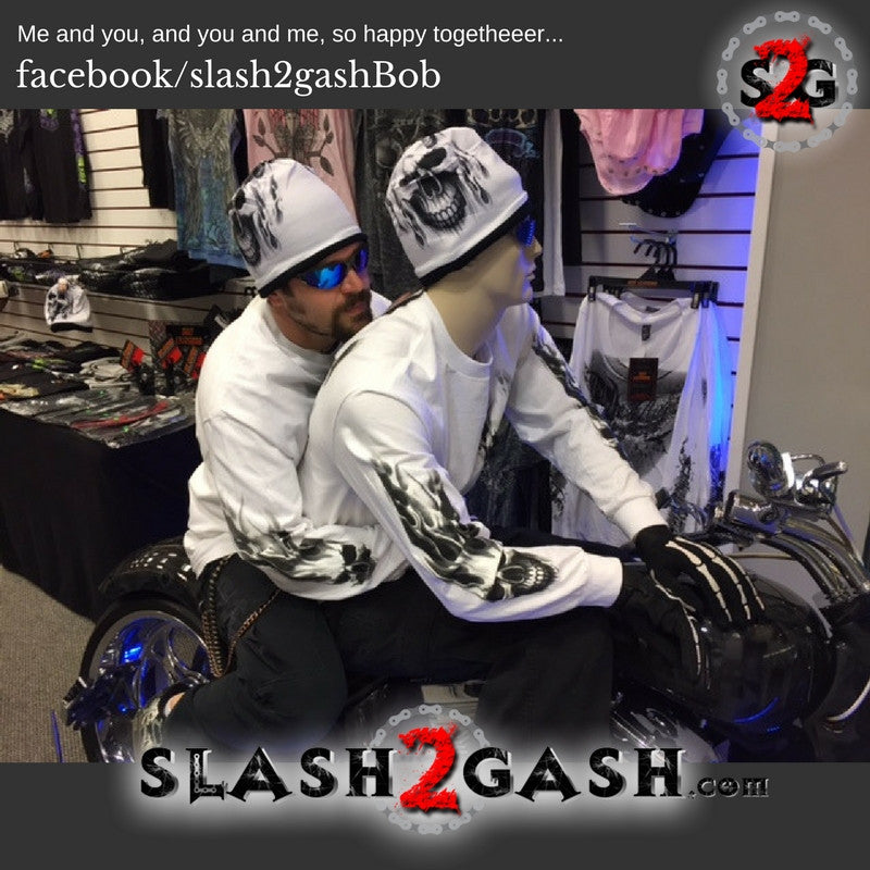 Hot Leathers Ghost Skull Sublimated Beanie with 3D Flames Design - Skull Pattern Winter Hat for Men & Women - Perfect for Motorcycle Riding, Halloween Costumes, and Cold Weather Fashion