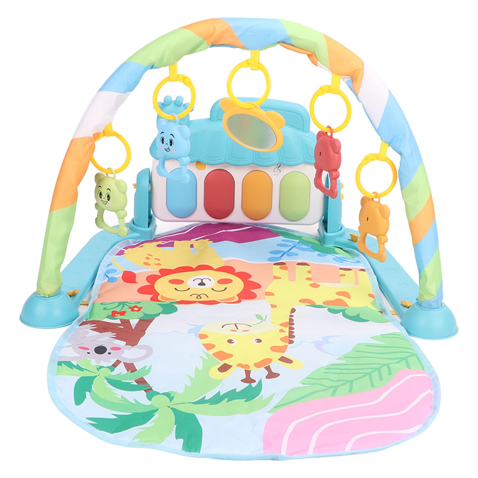 Baby Gym Play Mat with Foot Piano & Music - Early Education Sensory Development Activity Mat for Infants & Toddlers (Green) - Perfect for Tummy Time, Crawling & Learning Play