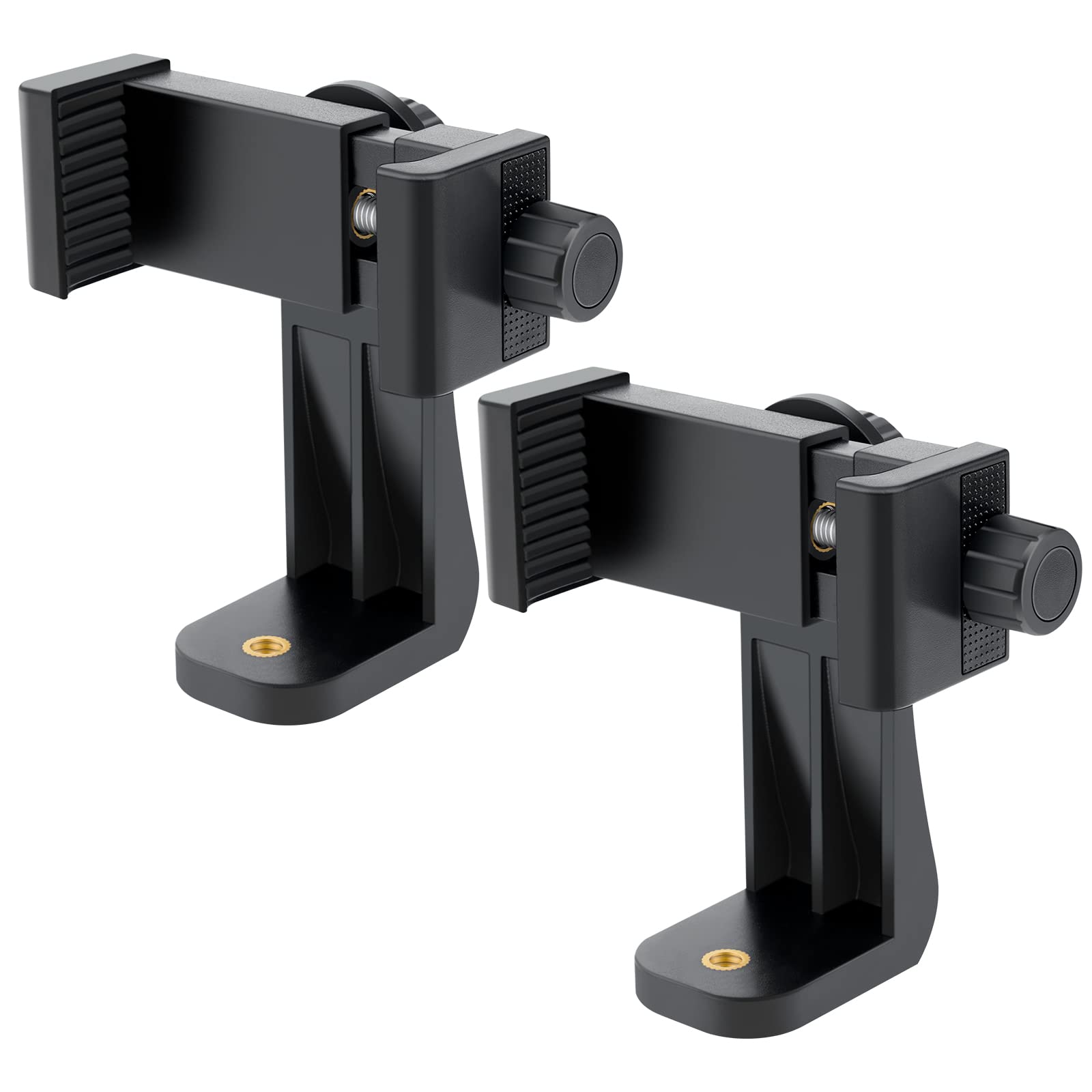 2 Pack Universal Phone Tripod Mount with 360° Rotation - Adjustable Clamp Holder for iPhone, Samsung & Most Smartphones - Perfect for Vlogging, Live Streaming & Photography