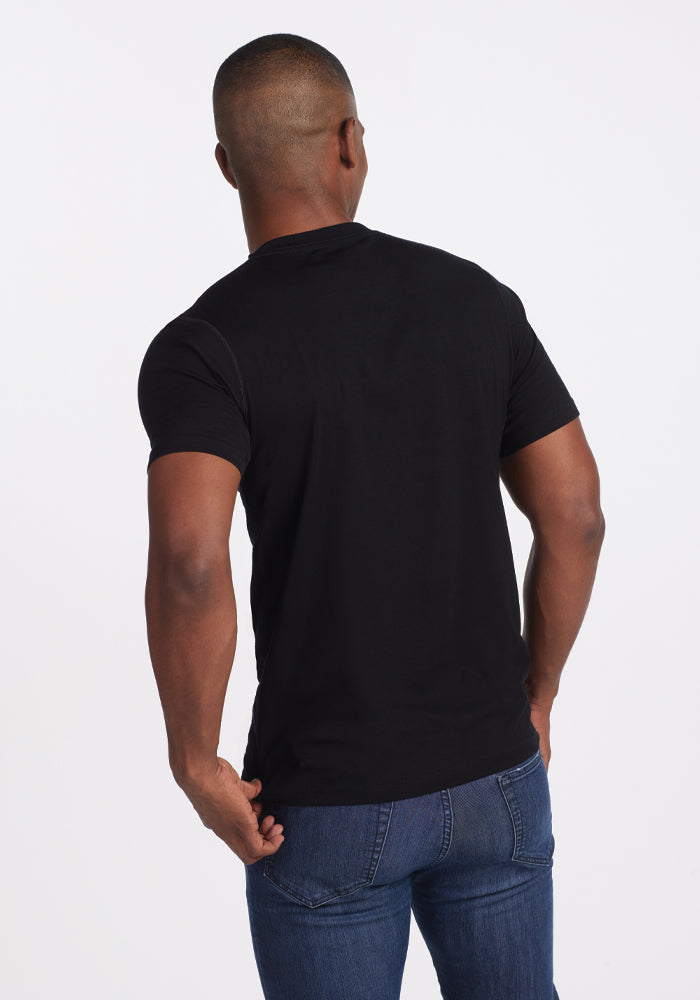 Ashton V-Neck T-Shirt for Men - Soft Cotton Crew Neck Tee in Black | Casual Wear, Layering & Everyday Comfort
