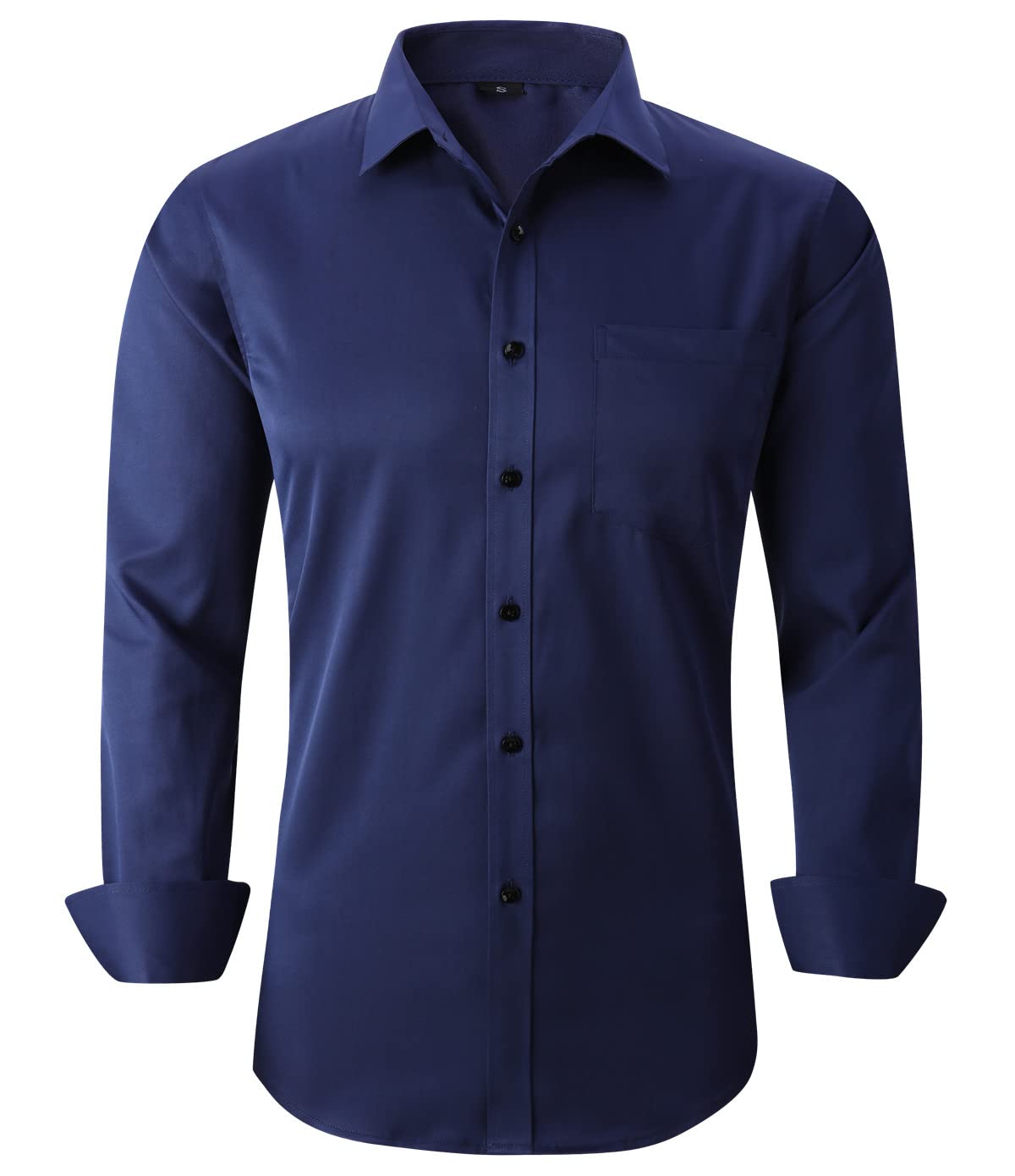 Premium Corfty Men's Long Sleeve Dress Shirt - Regular Fit Stretch Wrinkle-Free Button Down Oxford Shirt for Business, Office & Formal Occasions