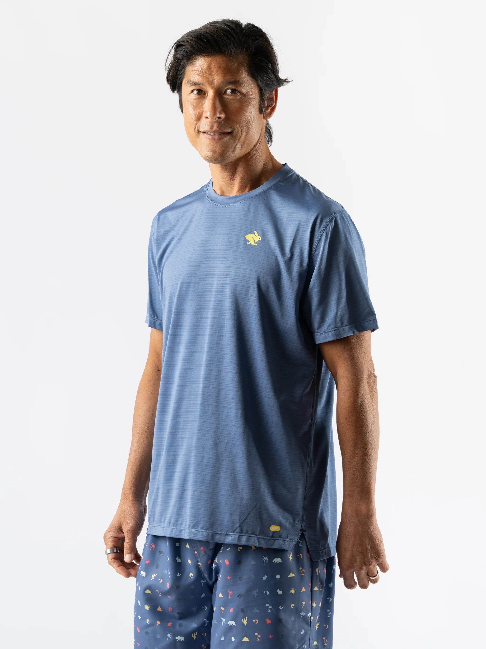 Men's UPF 50+ Sun Protection Short Sleeve T-Shirt - Moisture Wicking & Breathable - Bijou Blue - Perfect for Hiking, Running & Outdoor Activities
