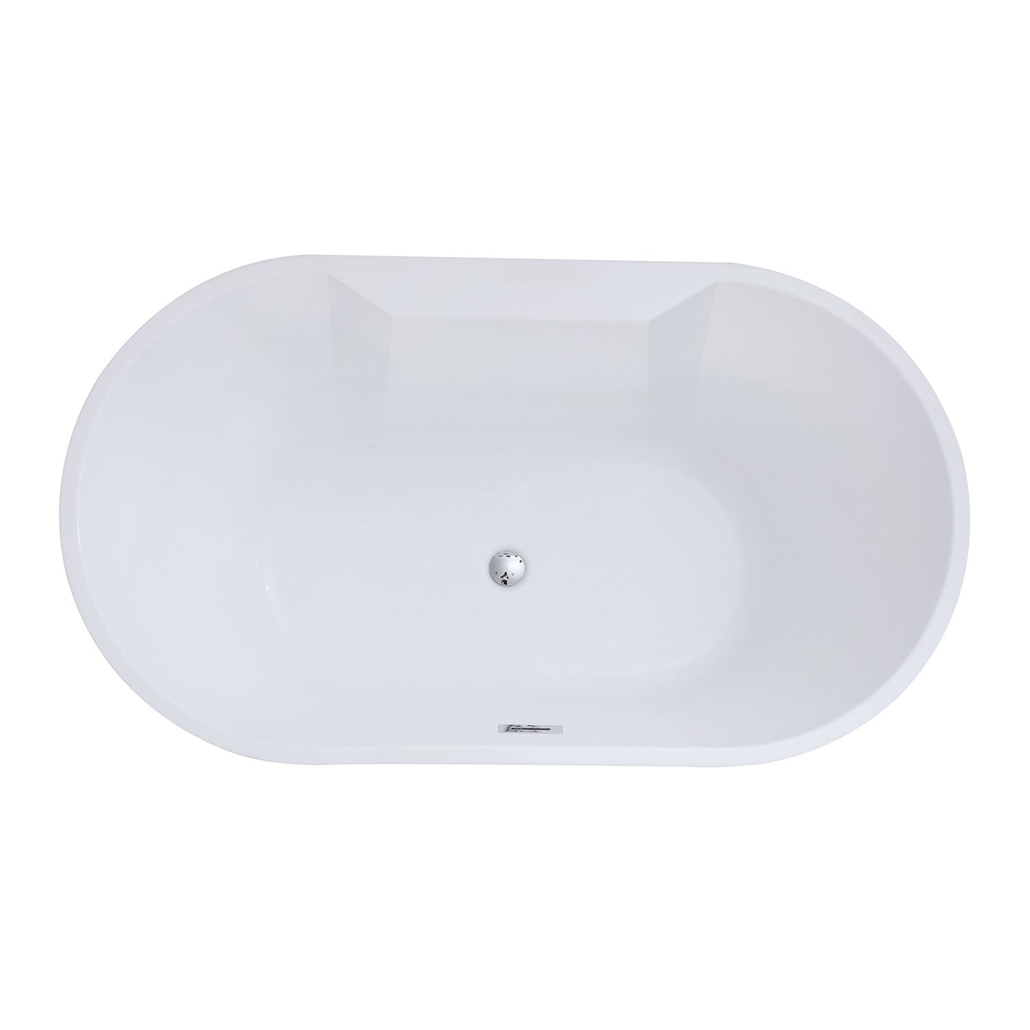 Aqua Eden 56 Inch Acrylic Oval Freestanding Bathtub - Glossy White Double Ended Soaking Tub with Drain | Luxury Bathroom Upgrade for Spa-Like Relaxation