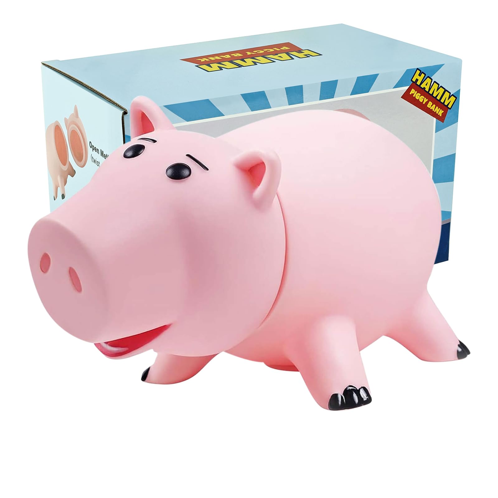 PHOCAS Hairphocas Cute Pink Pig Money Box - Plastic Piggy Bank for Kids, Christmas Birthday Gift with Box - Perfect for Savings, Piggy Bank for Kids Room Decor, Piggy Bank for Girls & Boys