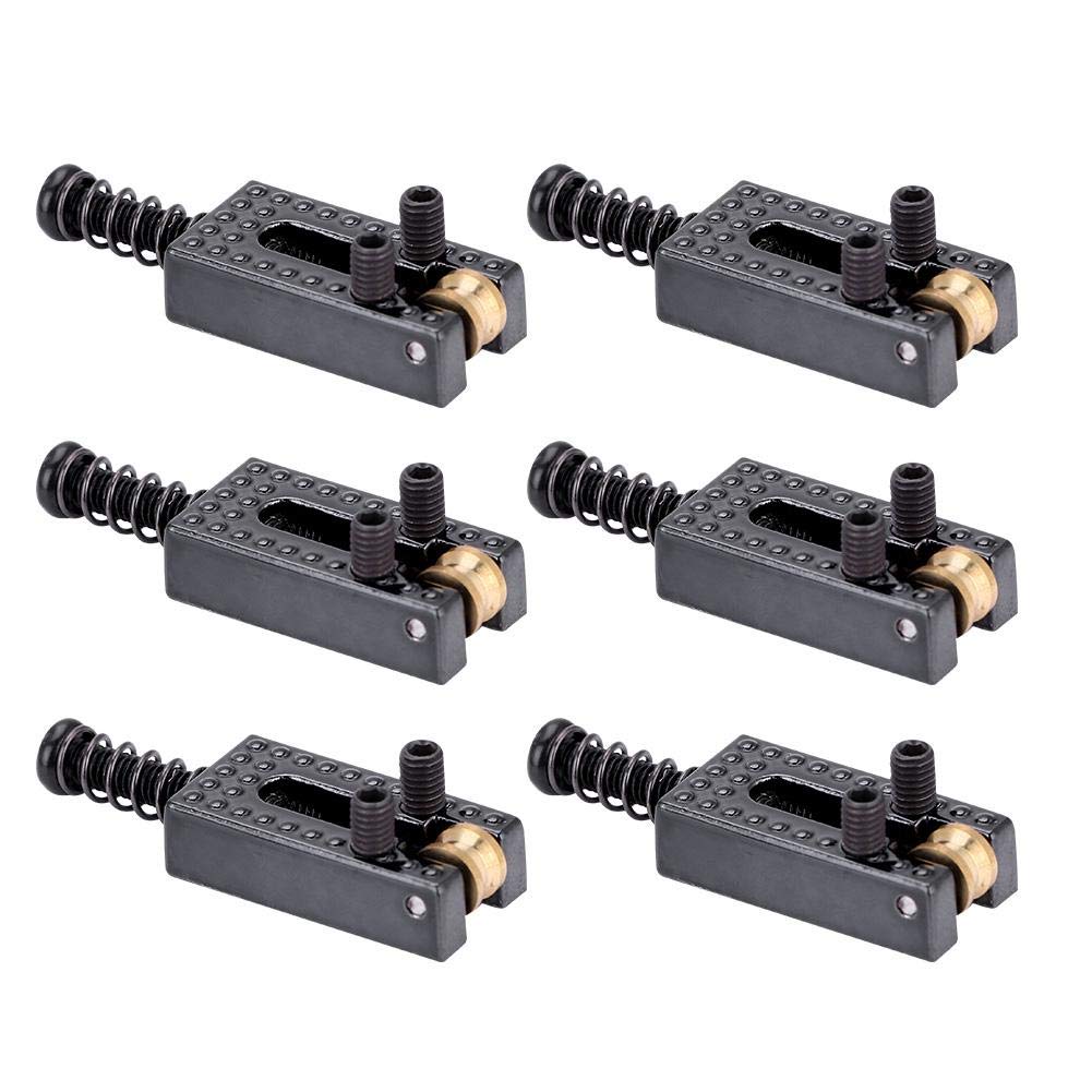 Electric Guitar Saddle - 6 Roller Bridge Saddles for Electric Guitar (Black) | Premium Guitar Accessories for Smooth String Action & Enhanced Playability | Perfect for Rock, Blues & Metal Performances