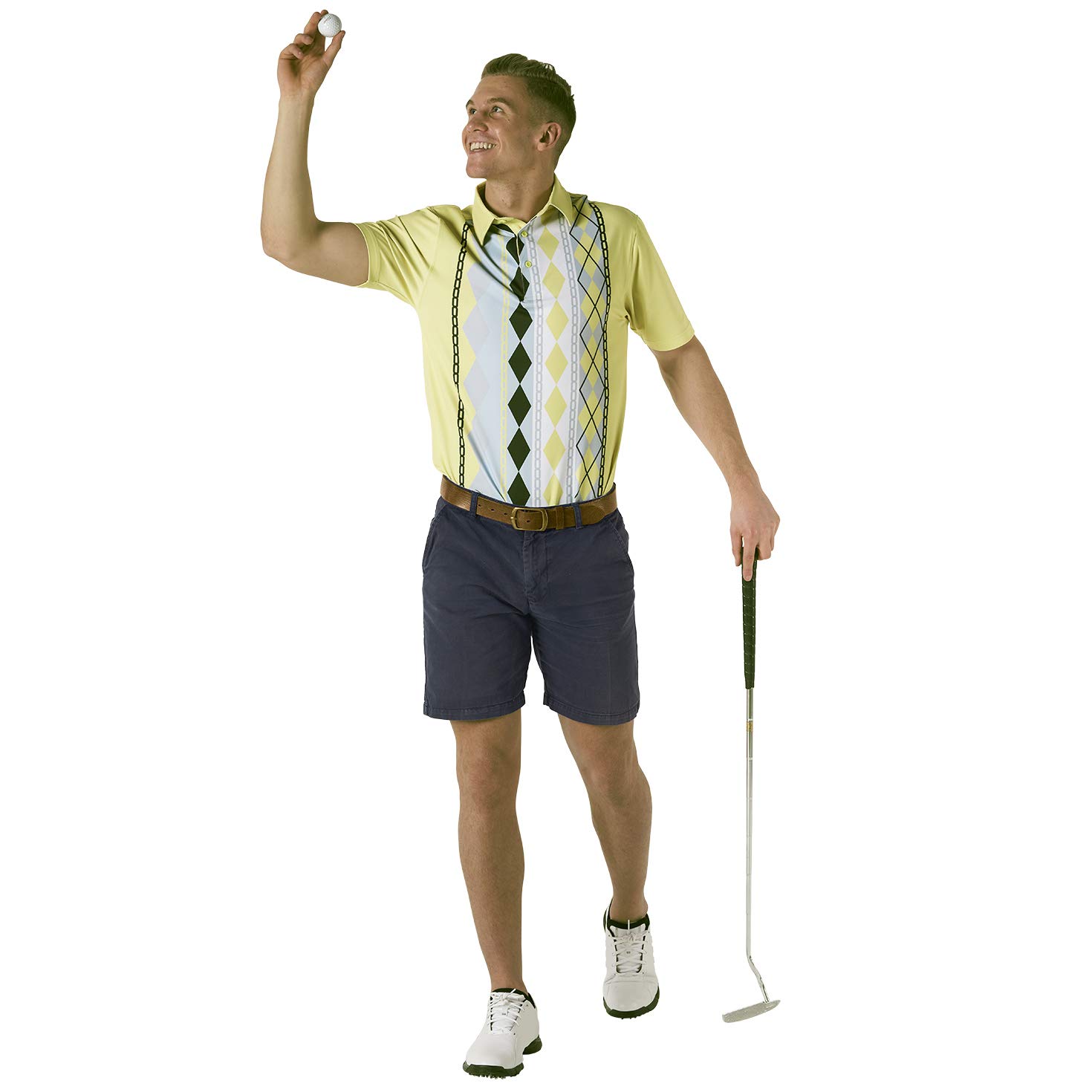 Royal & Awesome Men's Golf Shirts - Funny & Colorful Golf Polos for Men - Bright Design for Golf Courses & Casual Wear