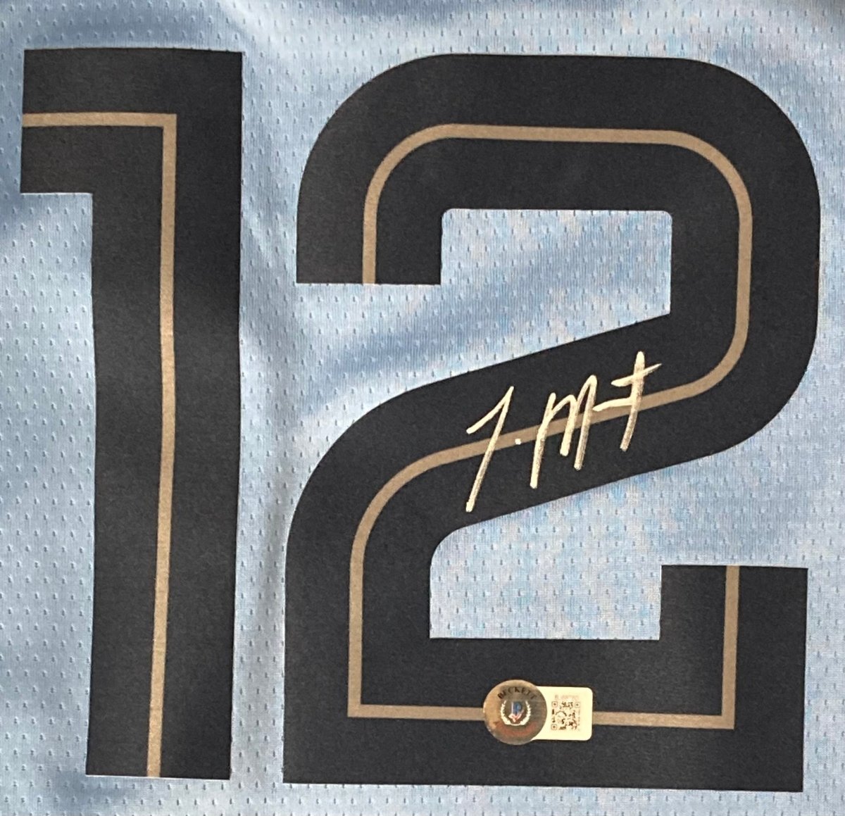 Authentic Ja Morant Signed Memphis Grizzlies Light Blue Nike Swingman Jersey - Limited Edition Collectible for Basketball Fans - Perfect for Memorabilia Display, Sports Decor & Gifts