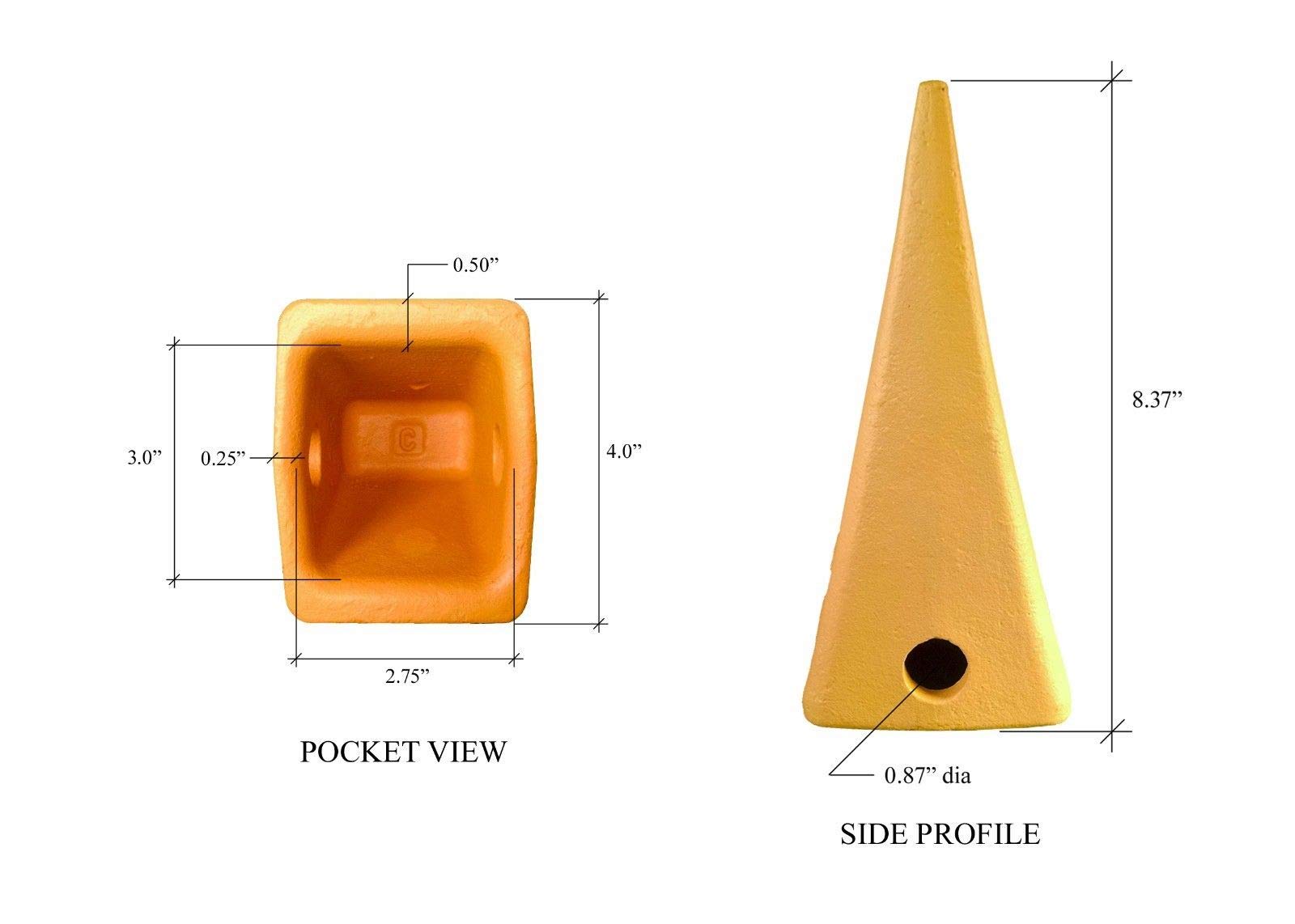 Heavy Duty Caterpillar Style Bucket Teeth with Pins & Retainers - 2-Piece Set (1U3302/J300) - Compatible with Excavators & Loaders - Perfect for Mining, Construction & Digging Projects