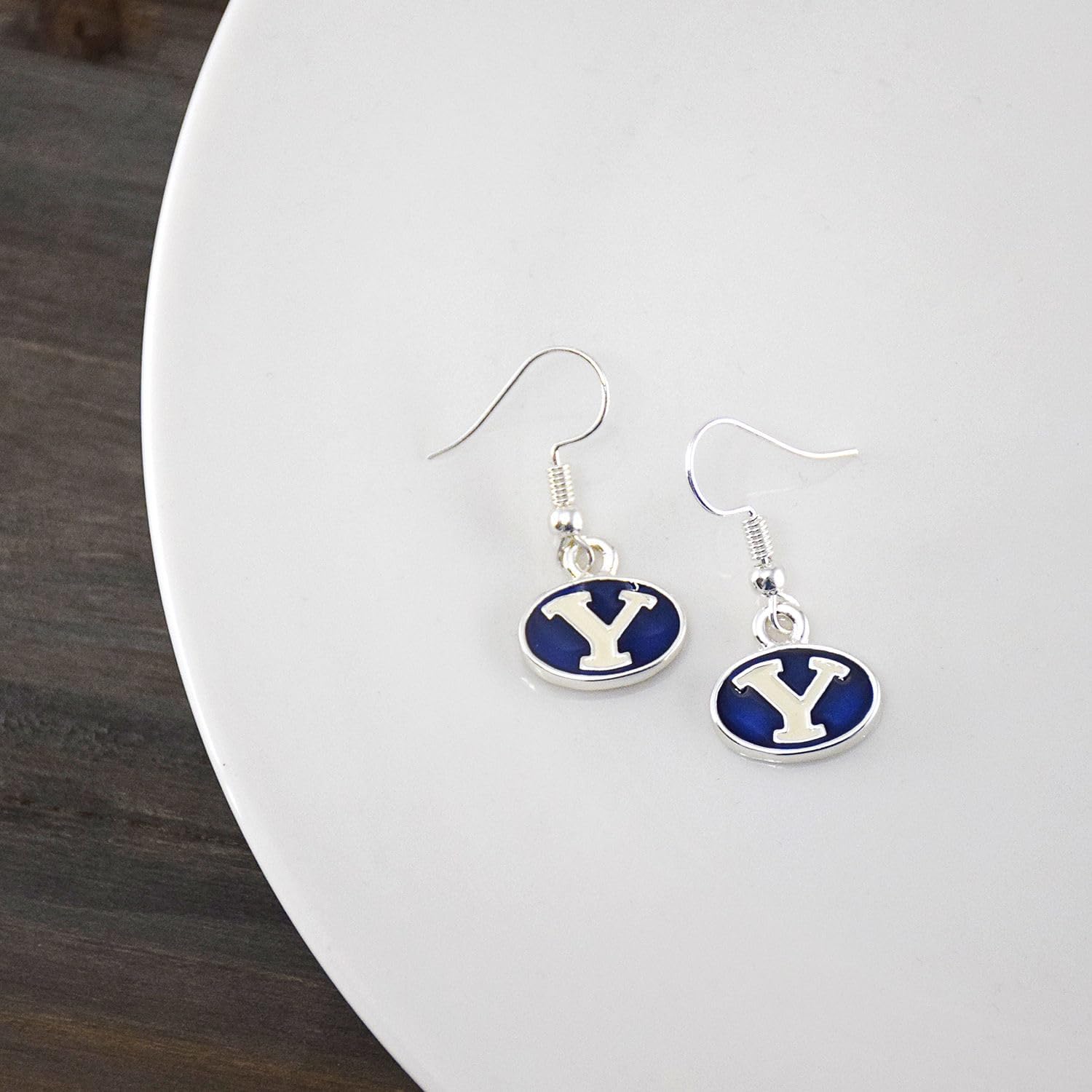 Fan Frenzy Gifts Official Licensed University Logo Dangle Earrings for Women & Men - Stainless Steel Shepherd Hook Sports Fan Jewelry - Perfect for Game Day, School Spirit & College Gifts