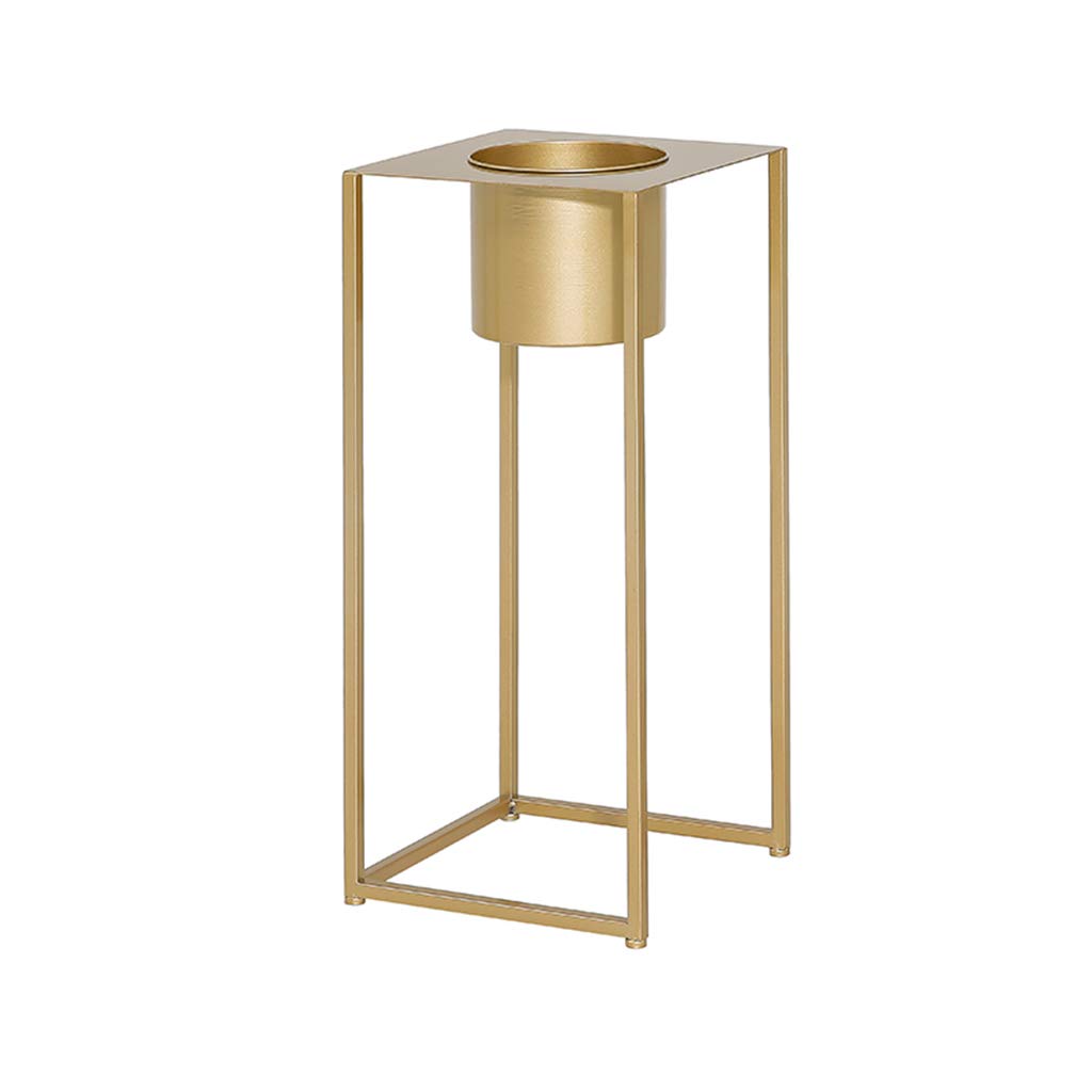 Metal Iron Flower Pot Holder - 55CM Floor Standing Plant Stand for Living Room, Balcony, Garden | Gold Art Shelf for Home Decor & Gardening Tools Storage
