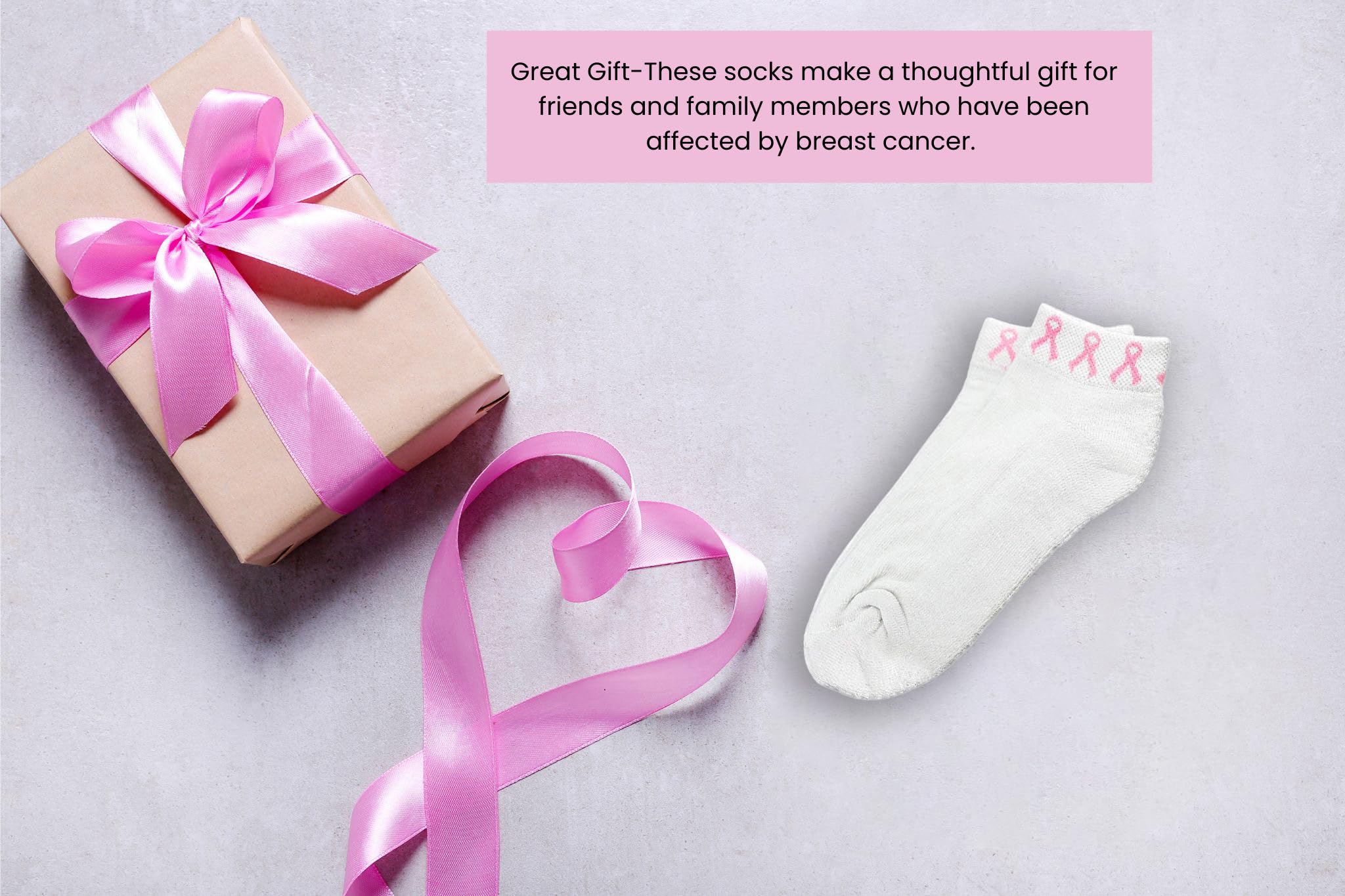 Pink Ribbon Ankle Socks for Breast Cancer Awareness - Support Fundraising Walks, Charity Events, Cheerleading & Sports Teams - Comfortable & Breathable for Daily Wear & Activities
