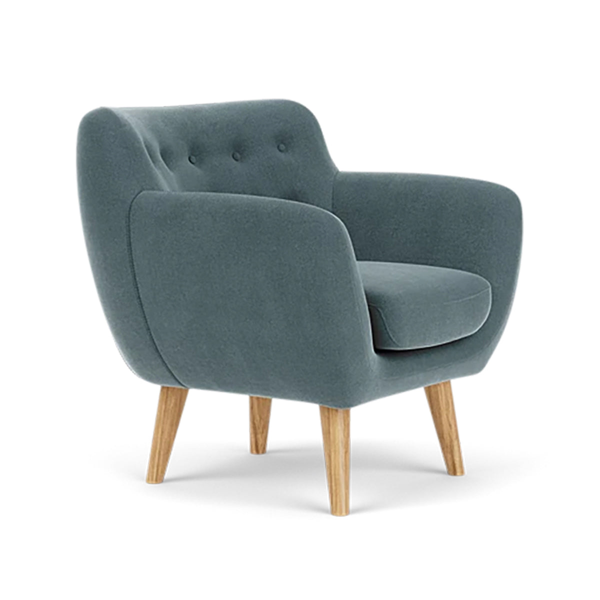 Anne Fabric Armchair - Modern Upholstered Accent Chair for Living Room, Bedroom & Office - Comfortable Lounge Chair with Sturdy Wooden Legs (Perfect for Reading, Relaxing & Home Decor)