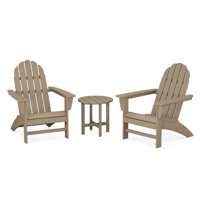 POLYWOOD Vineyard 3-Piece Adirondack Chair Set - Outdoor Patio Furniture for Garden, Poolside & Backyard Relaxation