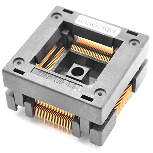 QFP100-0.5 IC Burn-in Testing Socket - 0.5mm Pitch, 14x14mm IC Size, Open-Top Soldering Version (QFP100-0.5-STP) - Perfect for PCB Prototyping and IC Programming