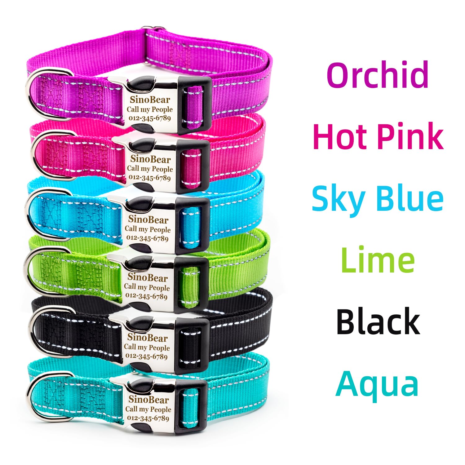 Personalized Dog Collar with Name Plate - Adjustable Metal/Plastic Hybrid Buckle for Small, Medium & Large Dogs - Perfect for Daily Walks, Training & Pet Identification