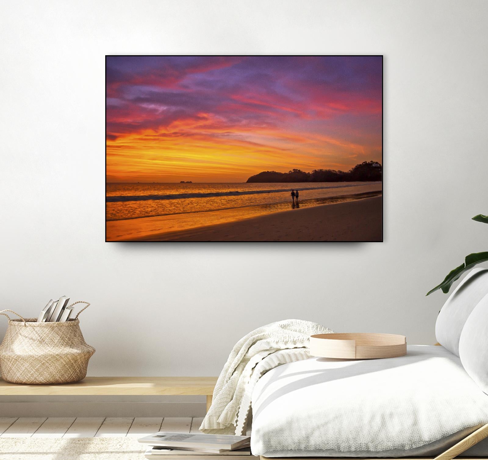 Authentic Costa Rican Sunset Stroll Painting - Handmade Wall Art Decor for Living Room, Bedroom & Office - Perfect Gift for Nature Lovers & Home Decor Enthusiasts