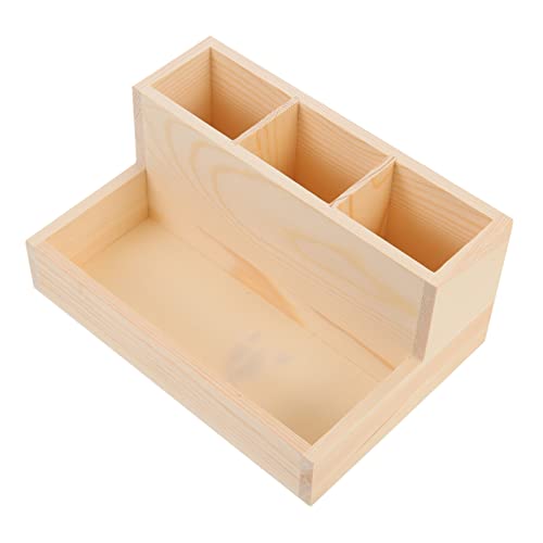 FOMIYES Wooden Nail Art Organizer - Nail Brush Holder & Manicure Tools Storage Case with Cotton Pad Compartment | Perfect for Salon Professionals & Home Nail Care Kits