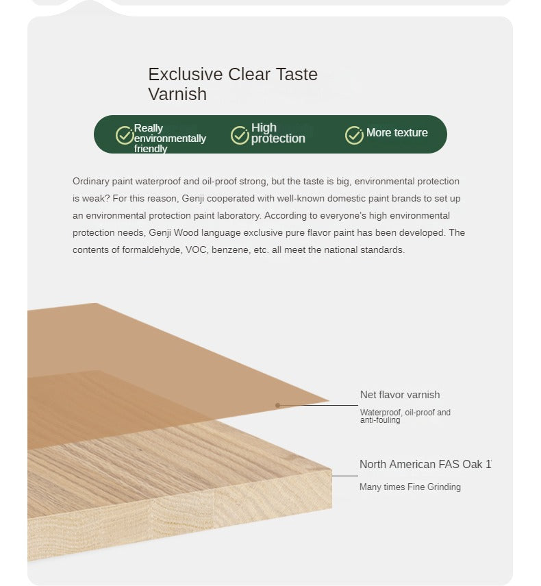 Solid Oak Wood Modern Rectangular Dining Table - Rustic Farmhouse Style for Kitchen, Dining Room & Small Spaces | Durable & Stylish Home Furniture