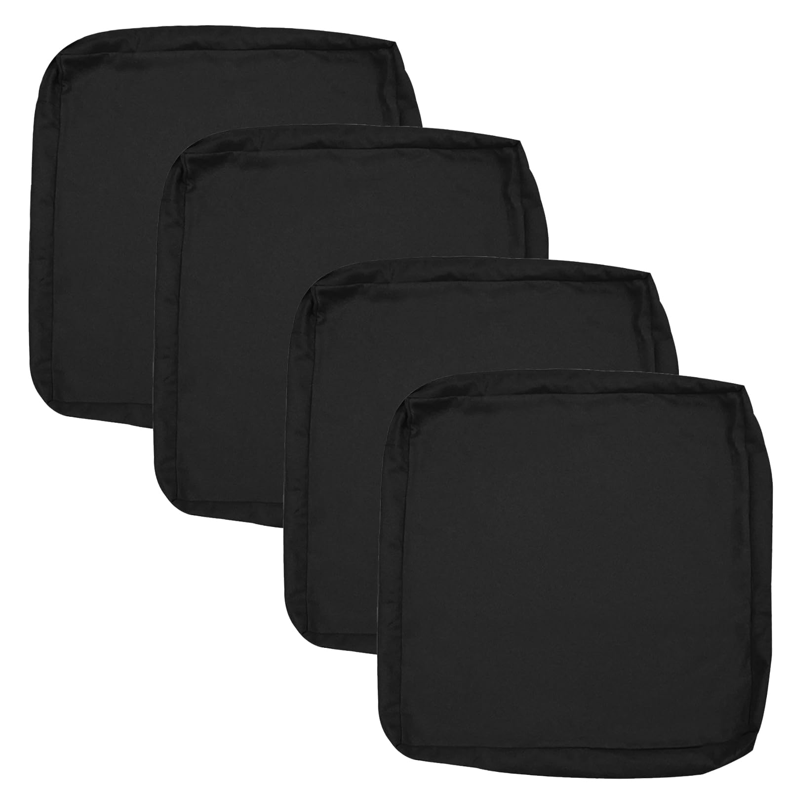 Oslimea 24x24x4 Inch Waterproof Outdoor Patio Cushion Covers - 4 Pack Washable Furniture Slipcovers for Sofa, Chair & Couch - Indoor & Outdoor Use - Black | Perfect for Backyard, Deck, Poolside & Patio Furniture Protection