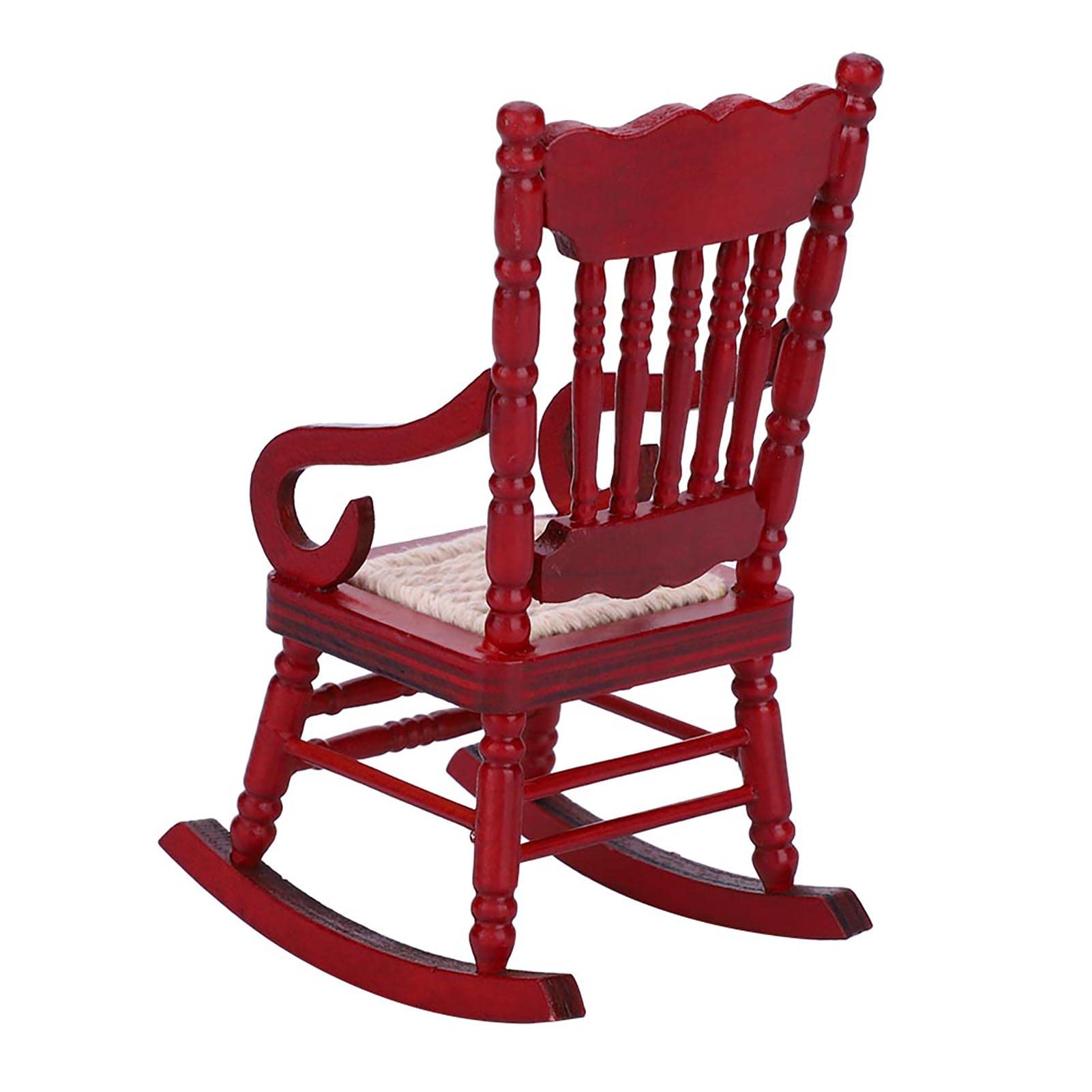 1:12 Scale Miniature Wooden Rocking Chairs - Set of 1 Dollhouse Furniture for Christmas Decor, DIY Doll Accessories & Model House Display | Perfect for Holiday Displays, Collectors & Miniature Enthusiasts
