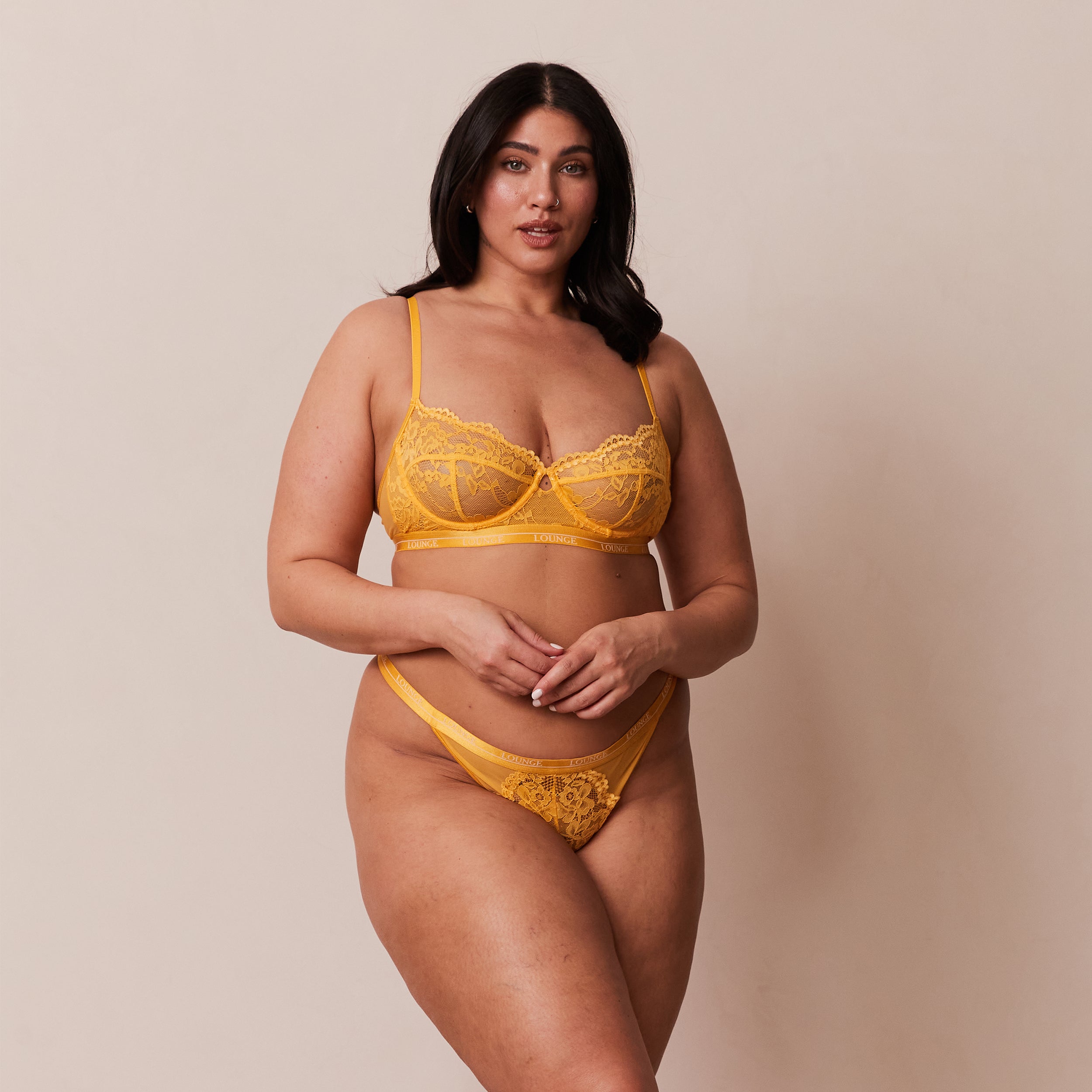 Blossom Balcony Bra Mustard - Comfortable Lace Underwire Bra for Women, Perfect for Everyday Wear & Special Occasions