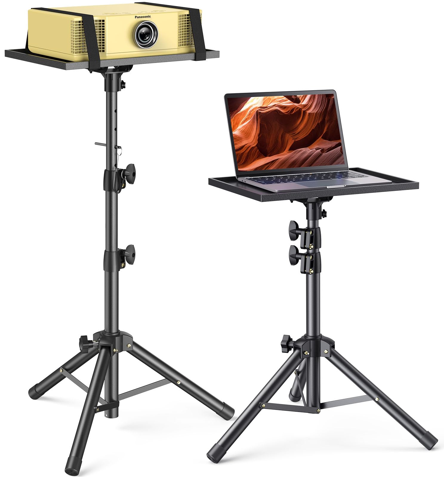AMADA HOMEFURNISHING Adjustable Projector Tripod Stand 26-51 inch, Foldable Laptop Stand for DJ, Sheet Music & Outdoor Use - Portable for Home Theater, Office Presentations & Live Performances (AMPS02)