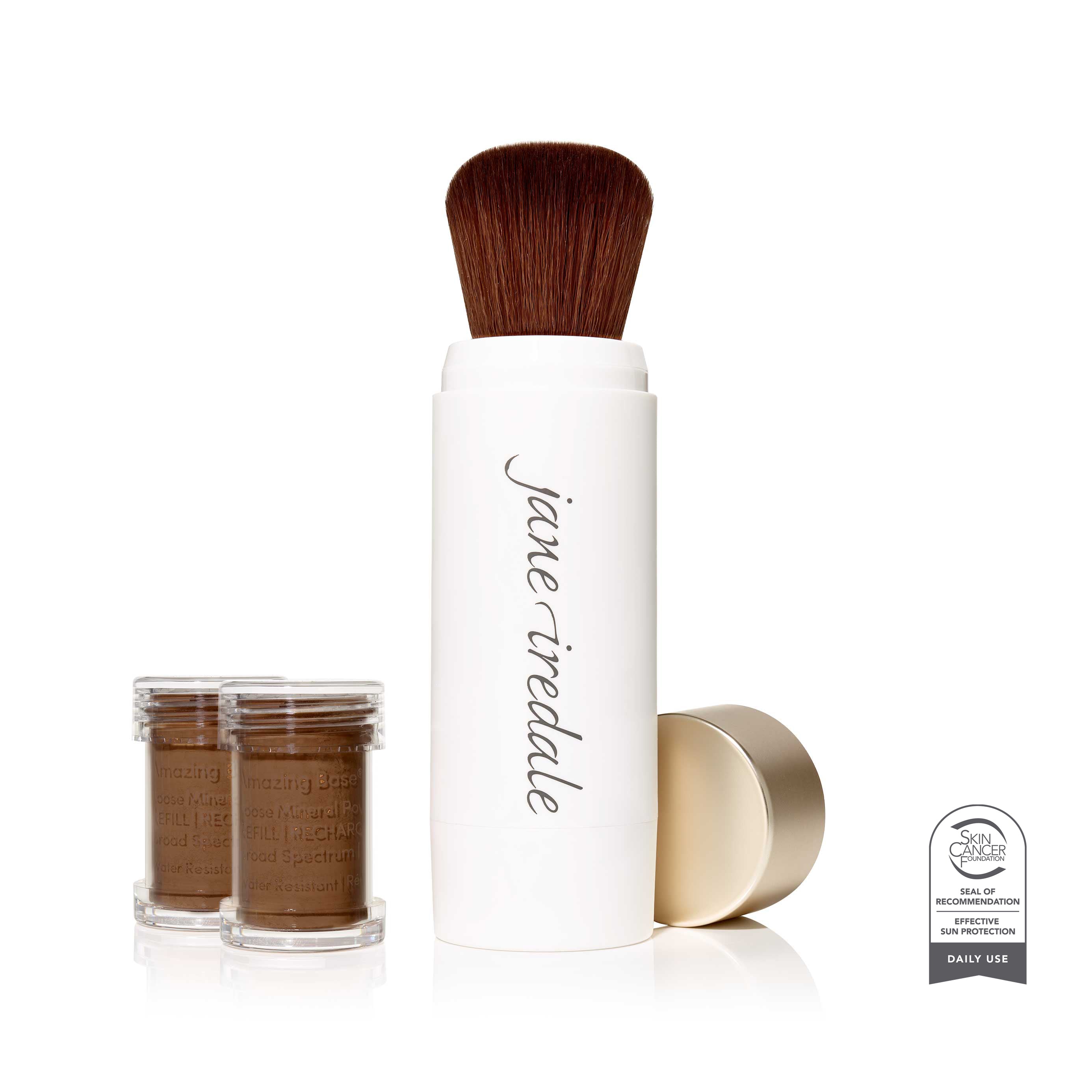 Amazing Base® Loose Mineral Powder with SPF 20 - Refillable Brush for Natural Sun Protection & Flawless Coverage - Perfect for Daily Makeup and On-the-Go Touch Ups