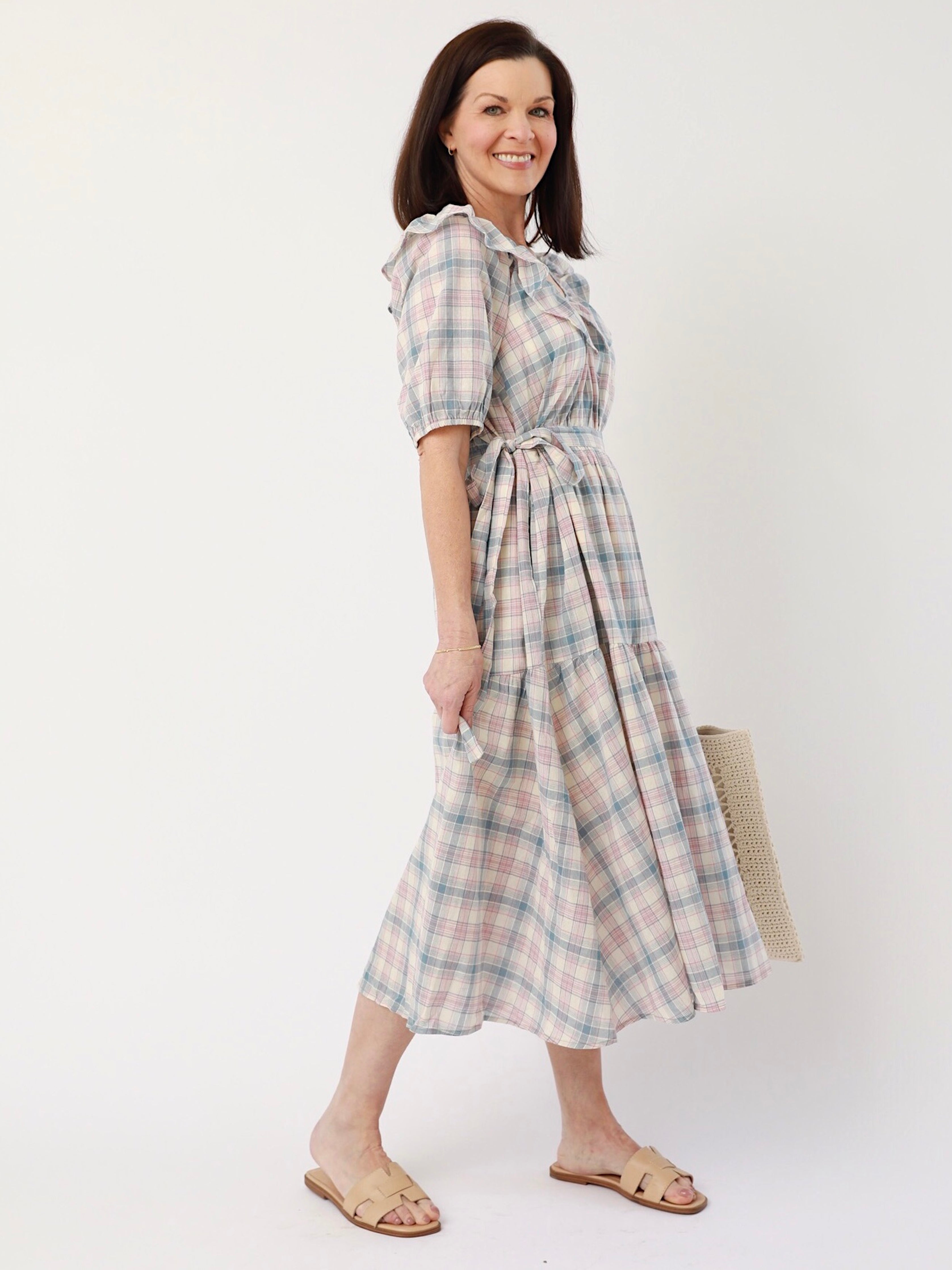 Anna May Midi Dress - Elegant Floral Print Summer Dress for Women | Perfect for Beach Vacations, Date Nights & Garden Parties