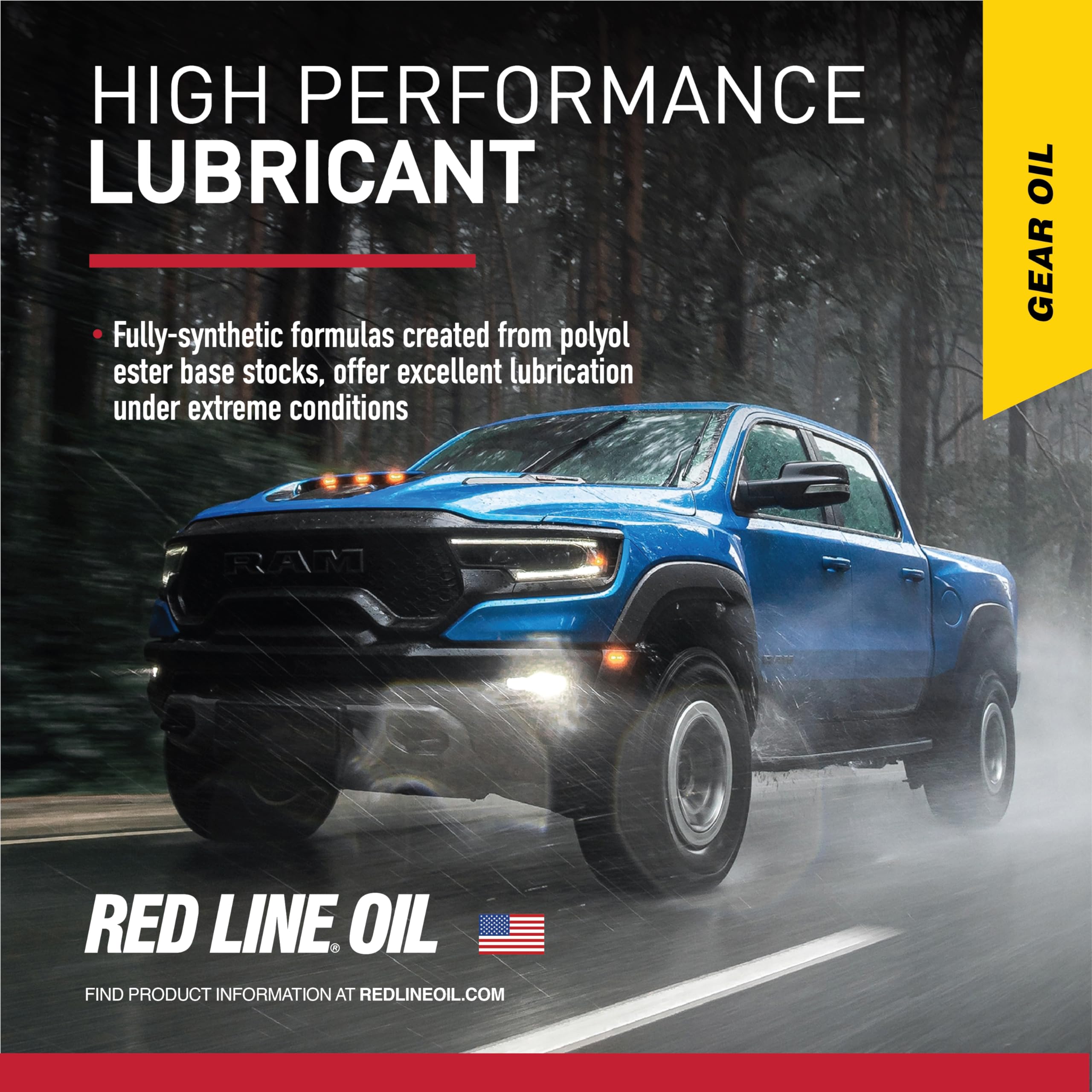 Red Line 57914 75W140 GL-5 Full Synthetic Gear Oil for Hypoid & Limited Slip Differentials - High Performance Lubricant - 1 Quart (4 Pack) - Ideal for Off-Road Trucks, Racing Cars & Heavy-Duty Vehicles